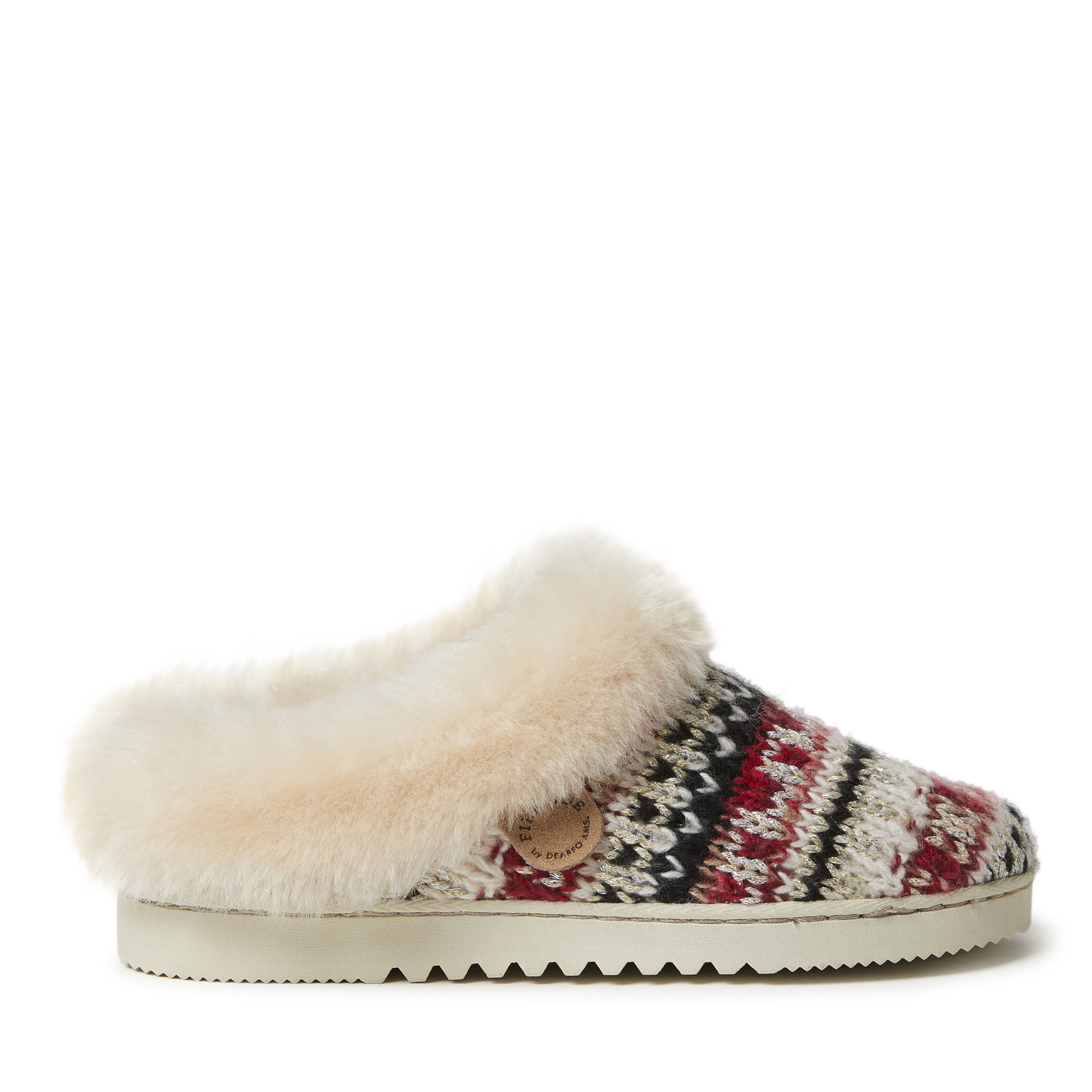 Women's Adelaide Sparkle Fairisle Knit & Genuine Shearling Clog Slipper