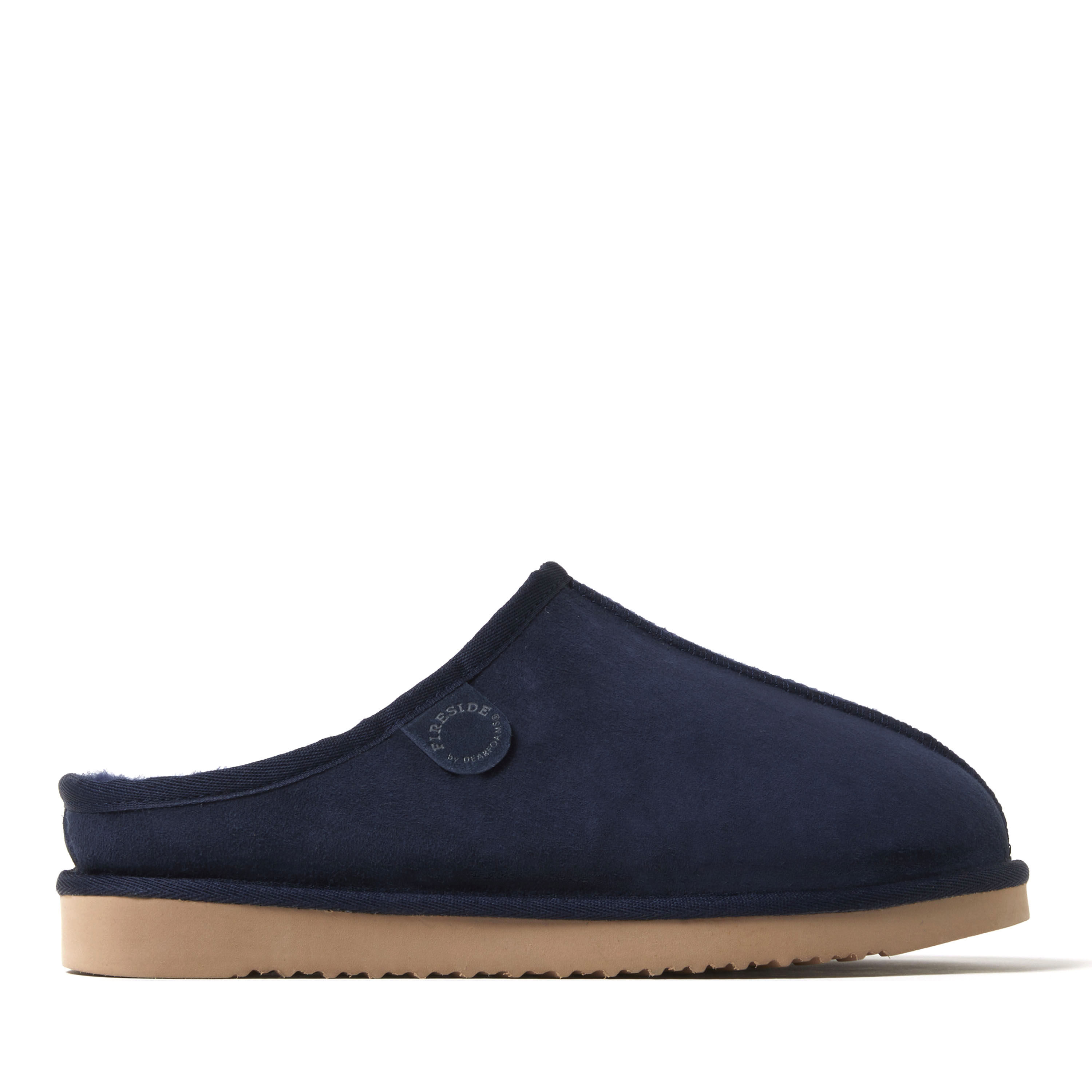 Men's Fireside by Dearfoams Grafton Genuine Shearling Clog Slipper with Woven Accent