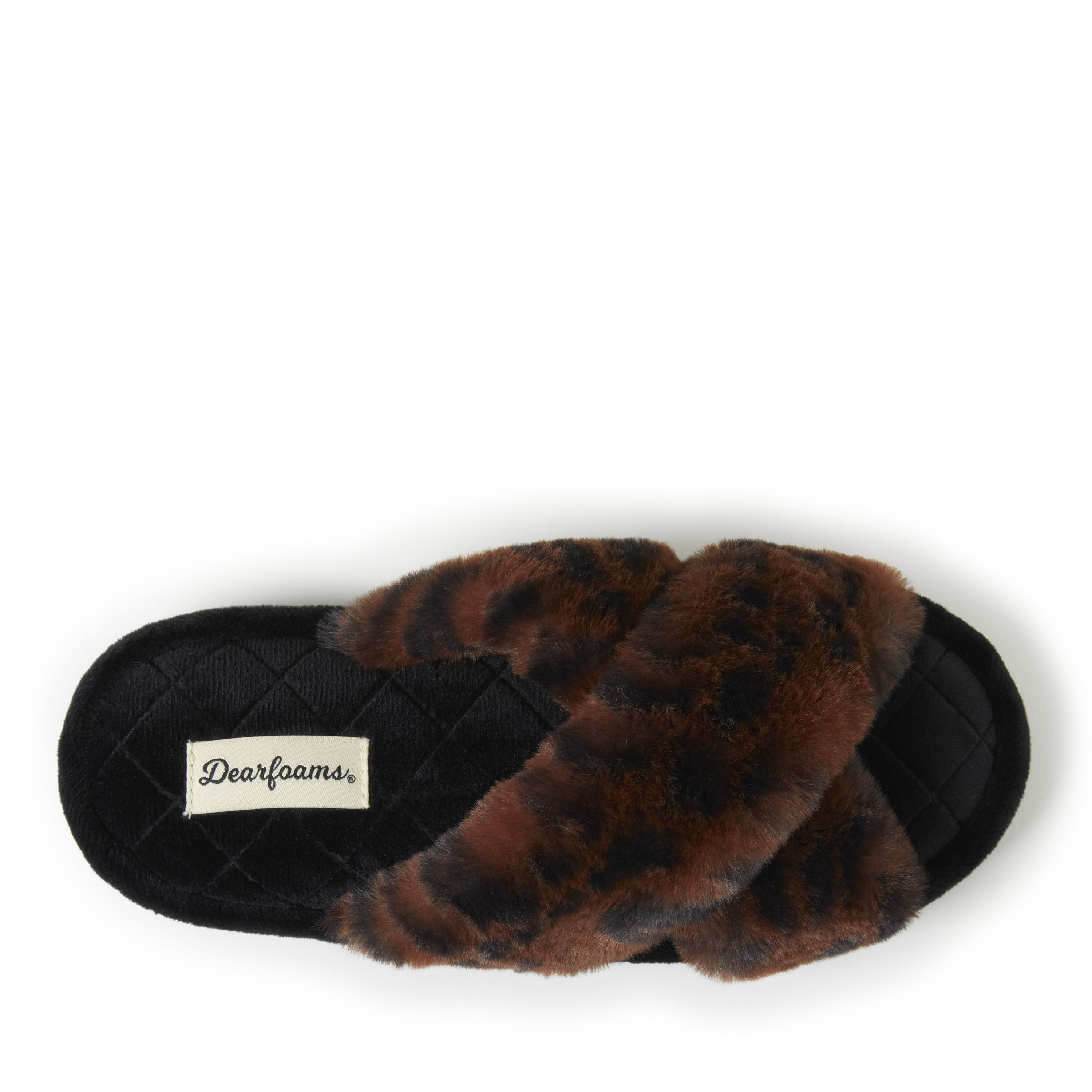 Women's dearfoams jessica faux fur slide slippers sales