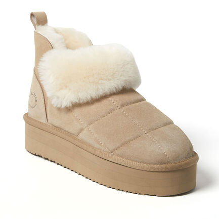 Women's Bayswater Genuine Shearling Quilted Platform Bootie