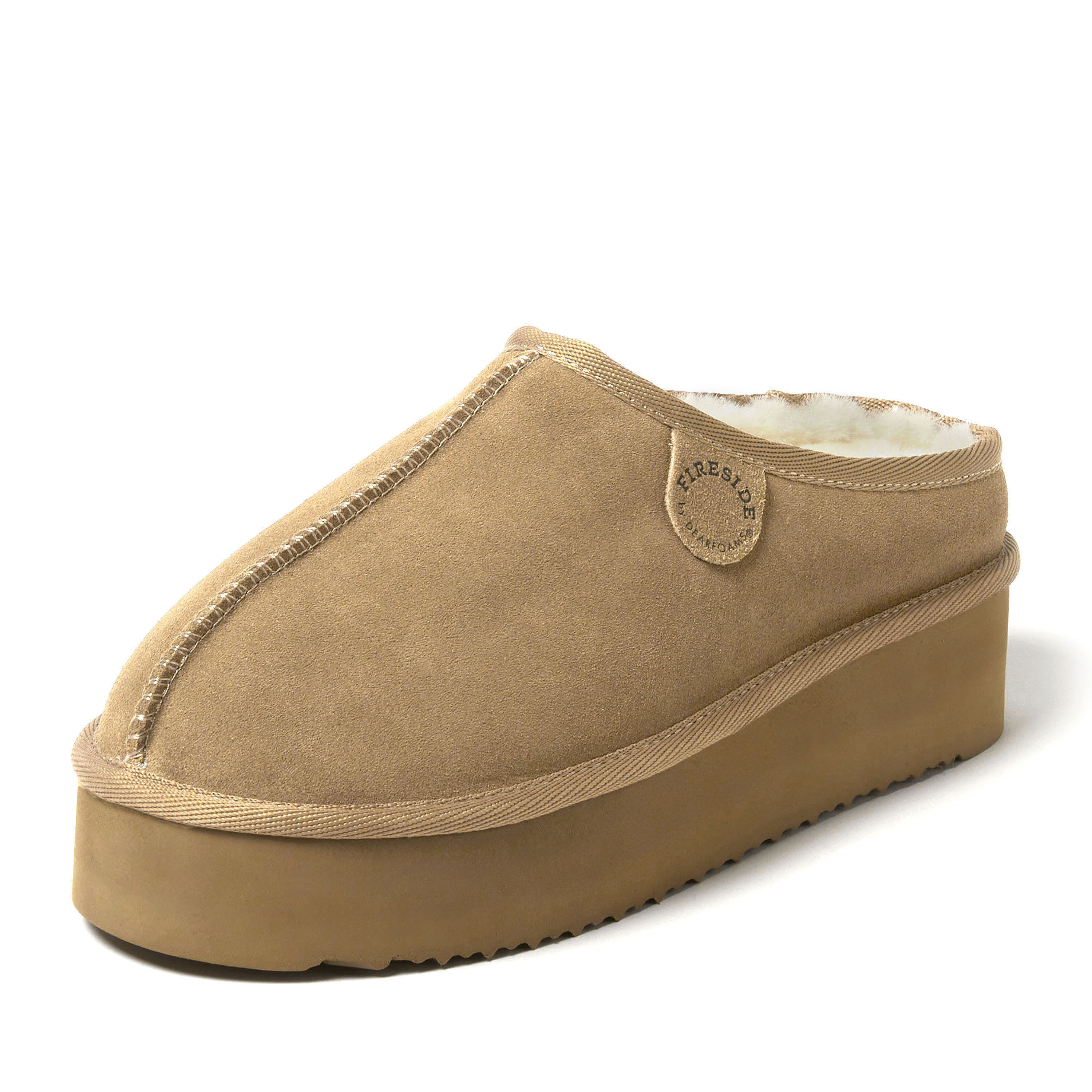 Women's Fireside by Dearfoams Queenstown Platform Genuine Shearling Clog