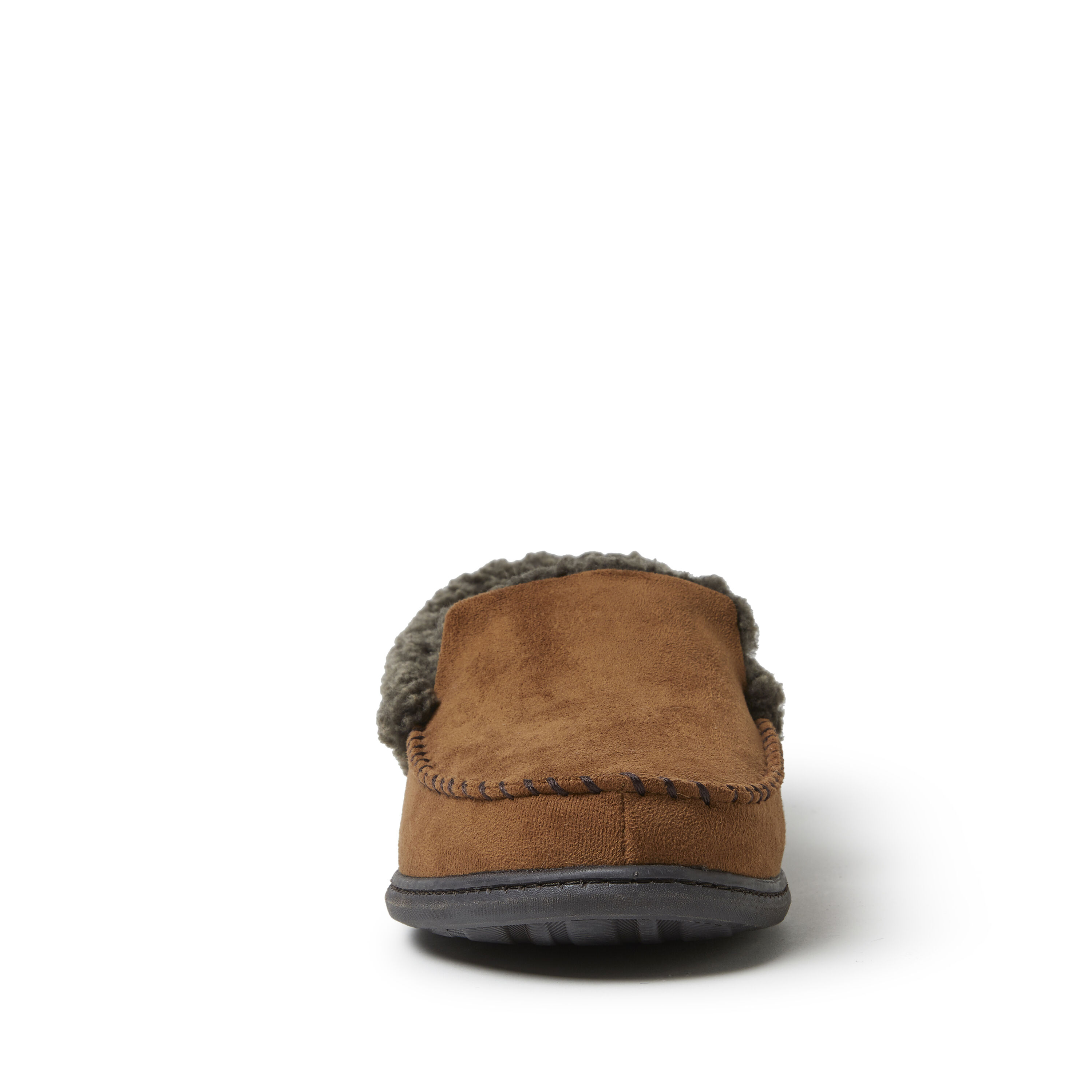 Men's dearfoams microfiber store suede whipstitch moccasin slippers