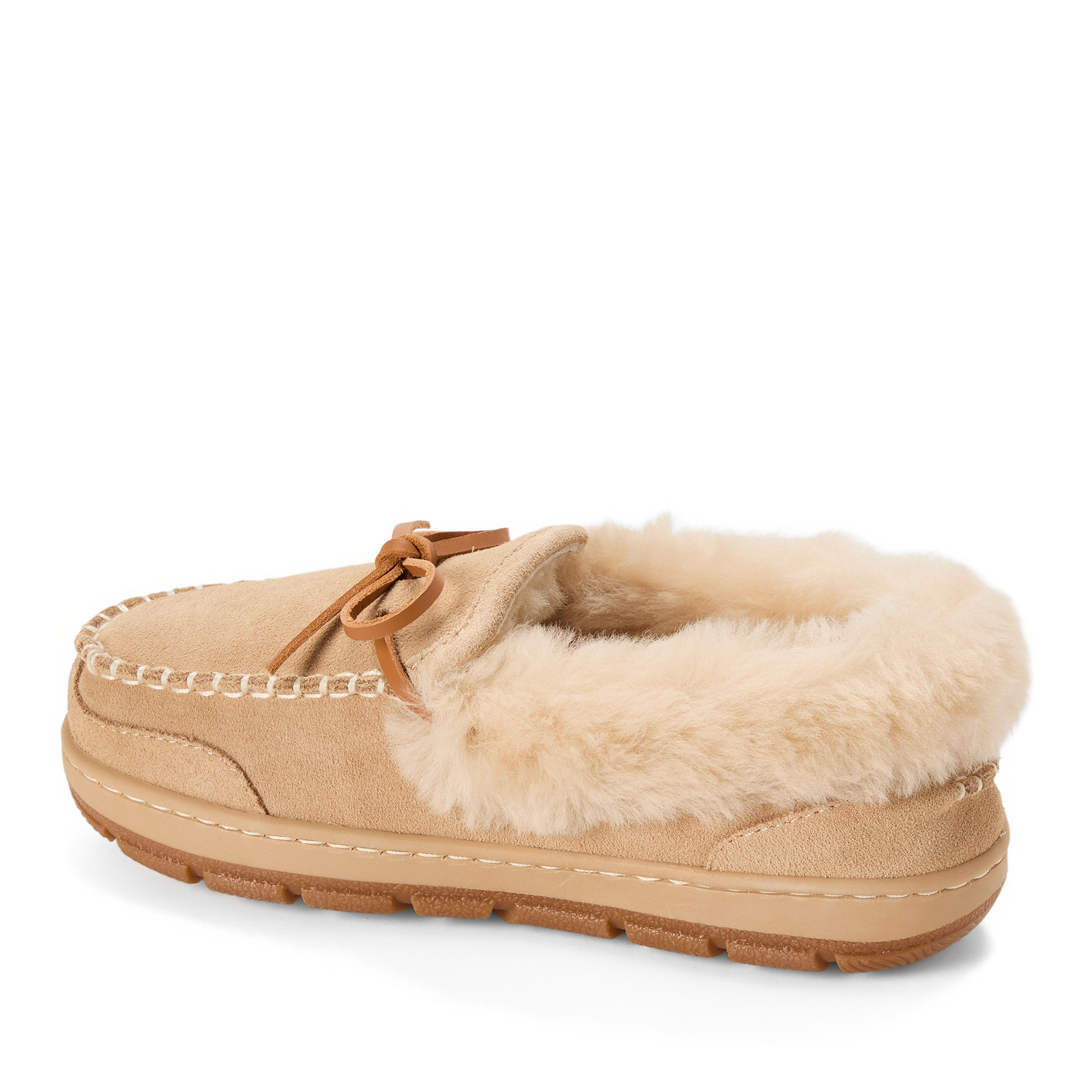 Women's Fireside Gladstone Moccasin Genuine Shearling with Stitching