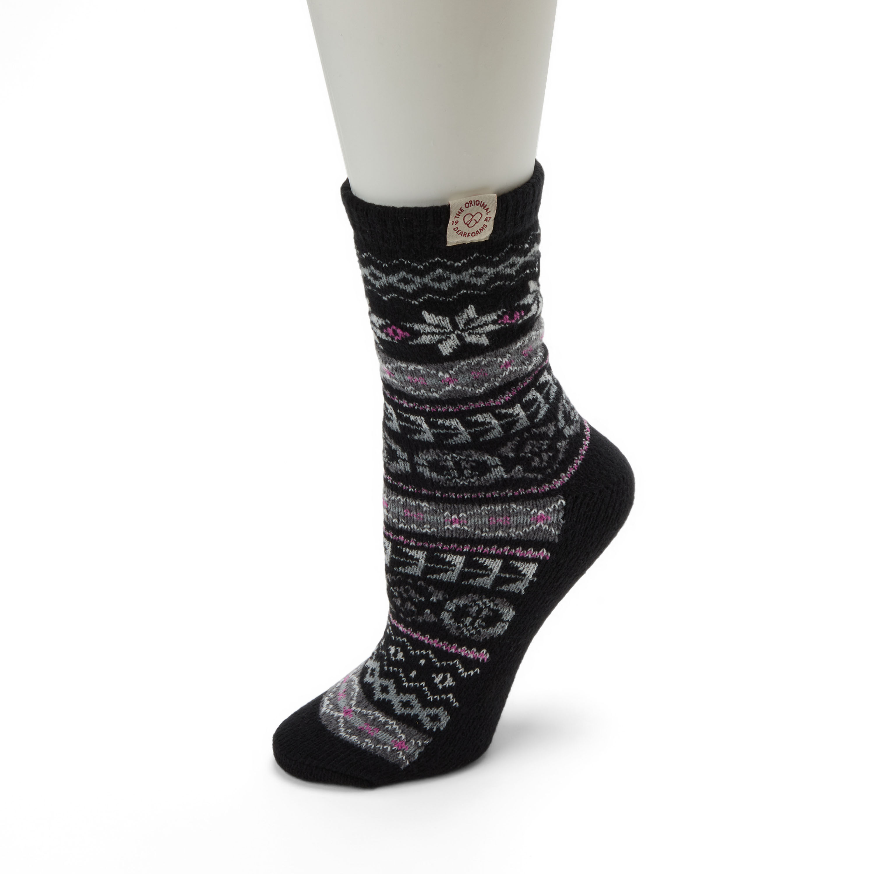 Ladies Fairaisle Crew Socks