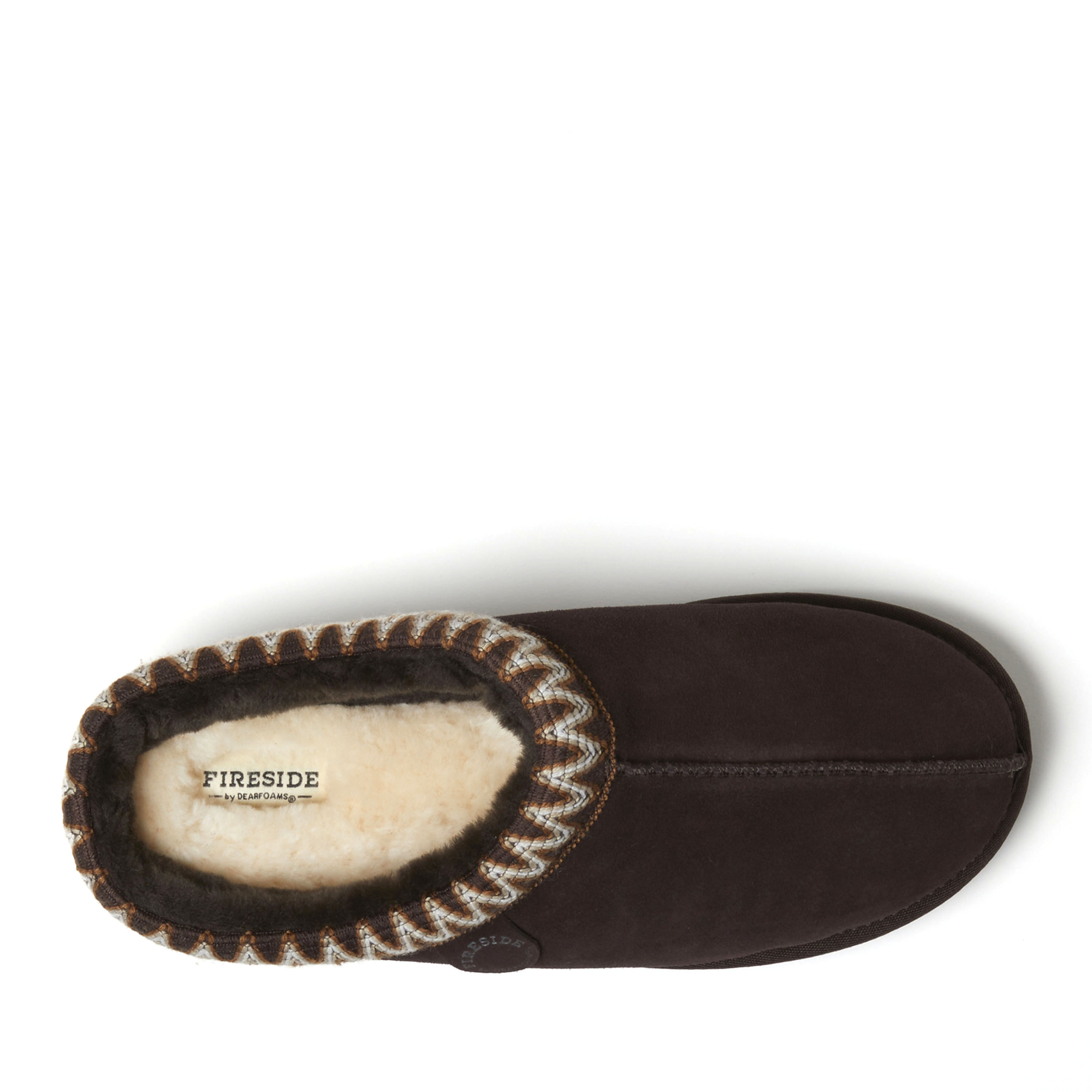 Men's Fireside by Dearfoams Grafton Genuine Shearling Clog With Taping