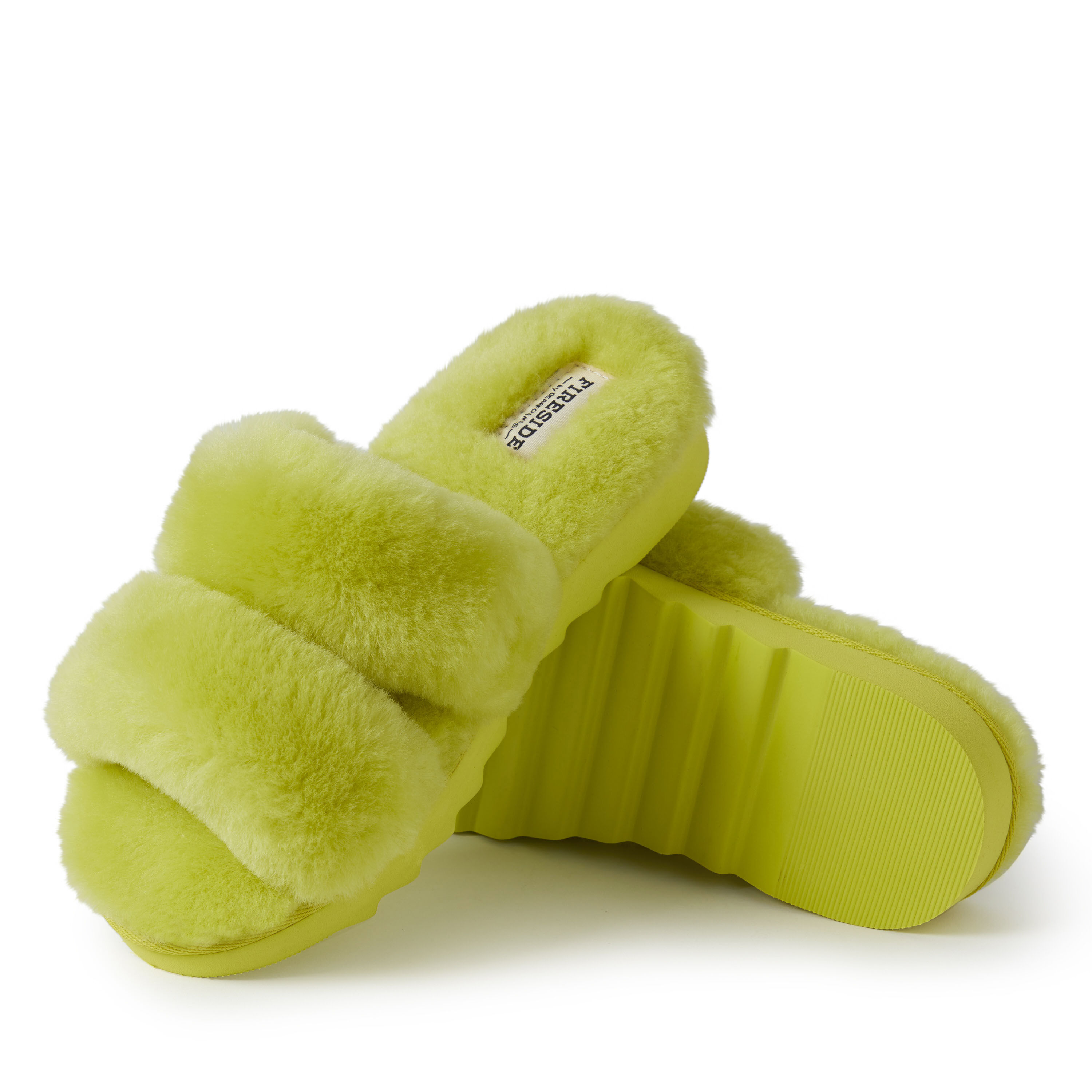 Women's Fireside by Dearfoams Benalla Shearling Double Band Slide