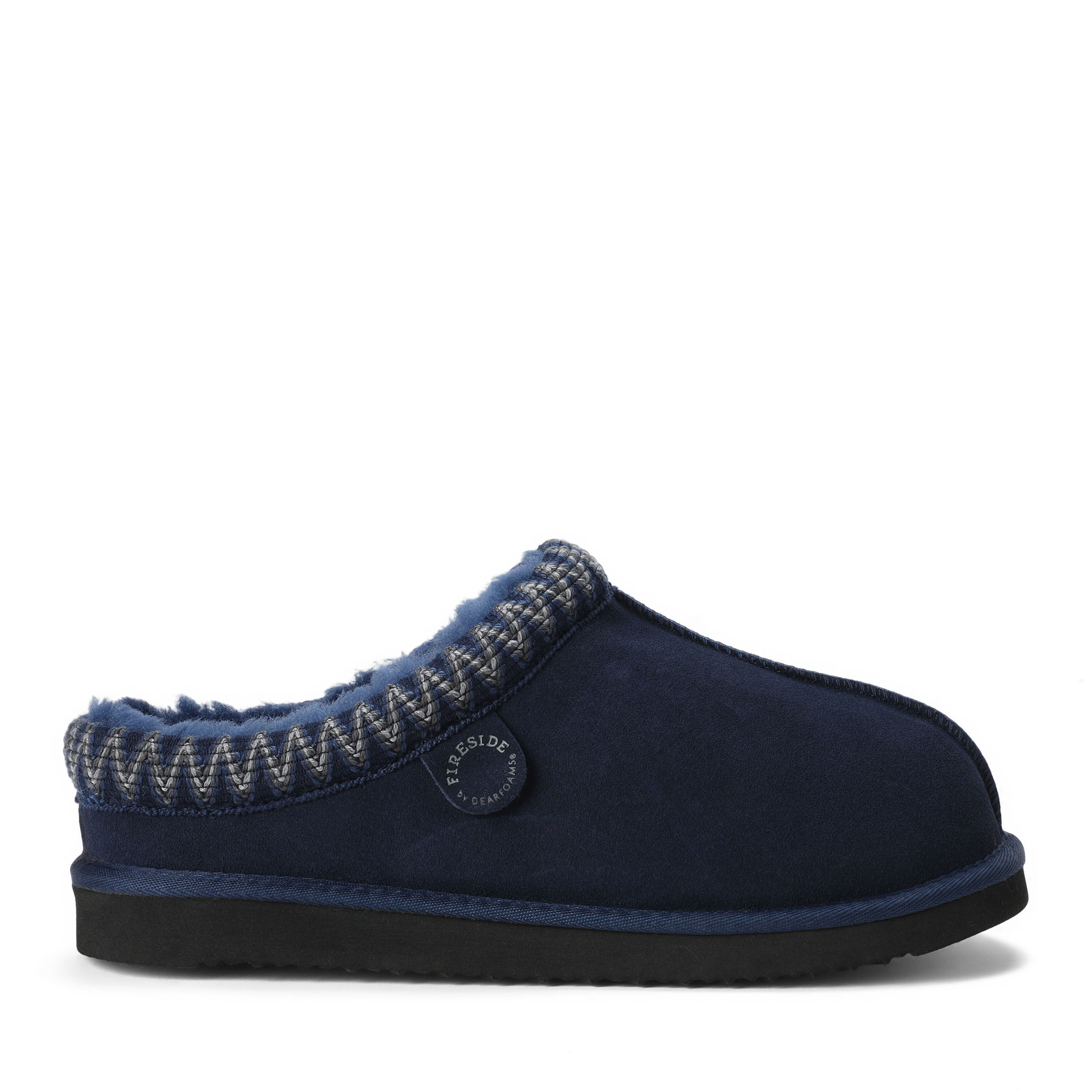 Men's Fireside by Dearfoams Grafton Genuine Shearling Clog With Taping - Water Resistant