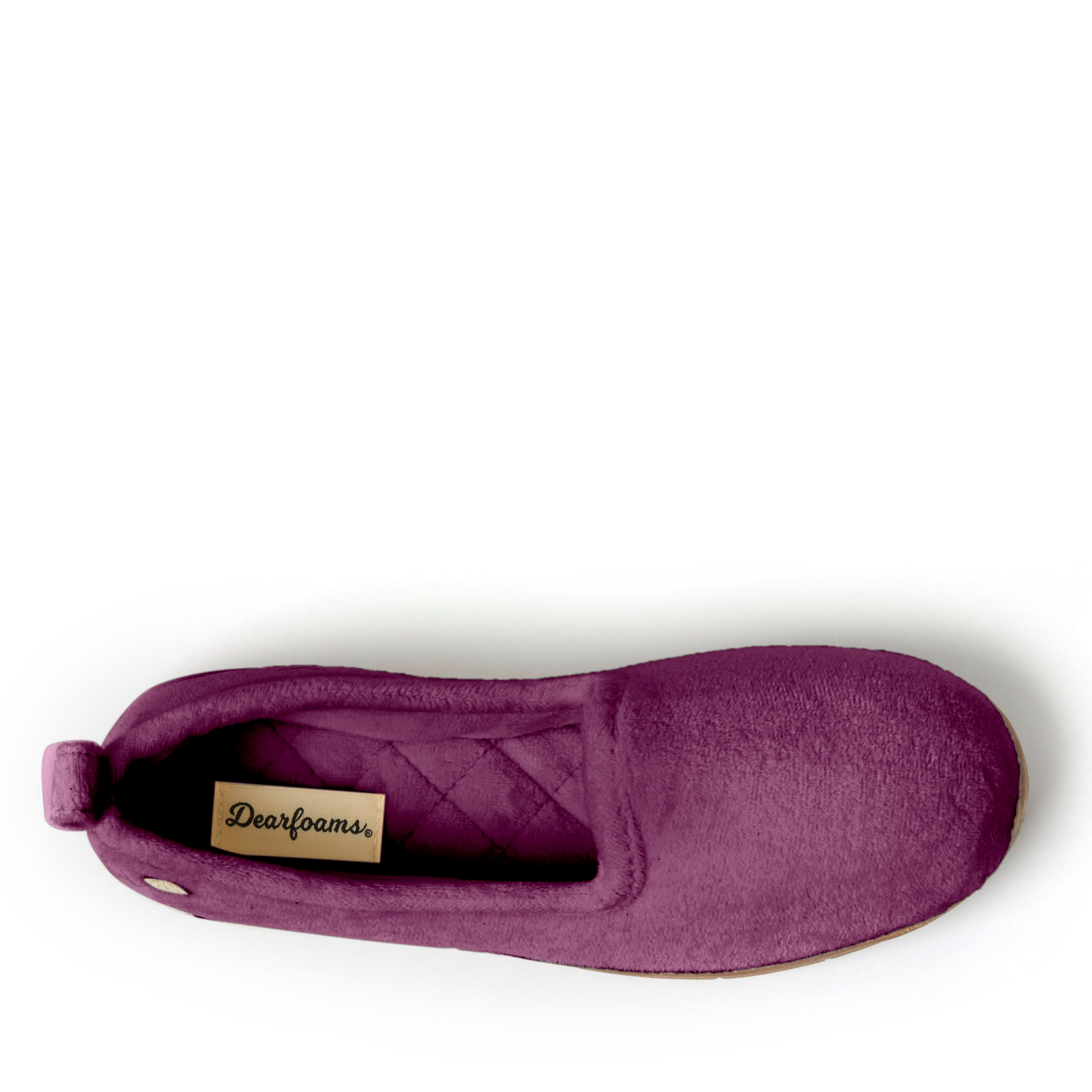 Dearfoams velour best sale closed back slippers