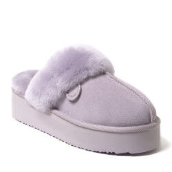 Dearfoams Women's Marla Furry Memory Foam Mule Slipper – Machine Washable, No-Sweat Comfort, Plush & Cozy - View #8