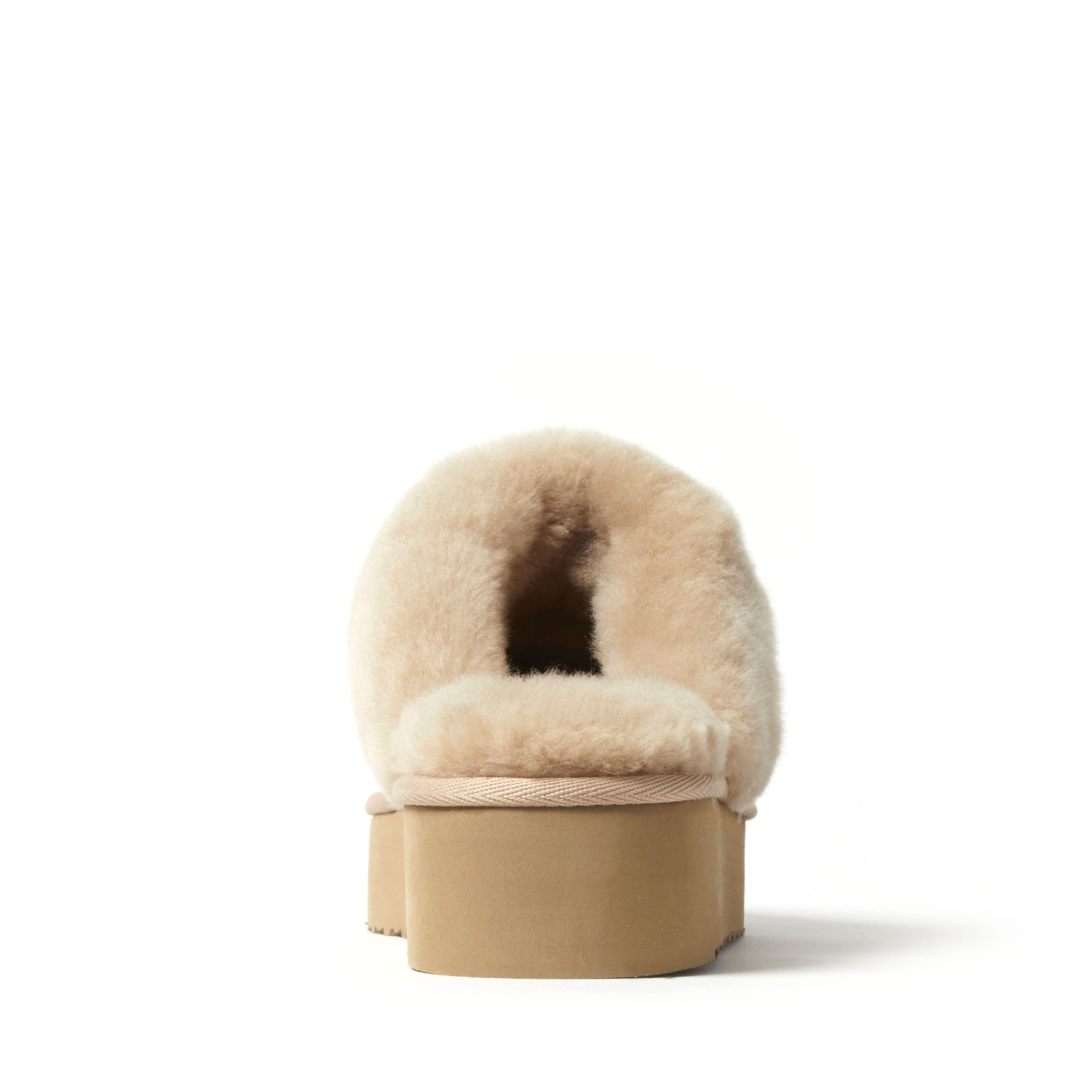 Women's Fireside by Dearfoams Melton Genuine Shearling Platform Scuff