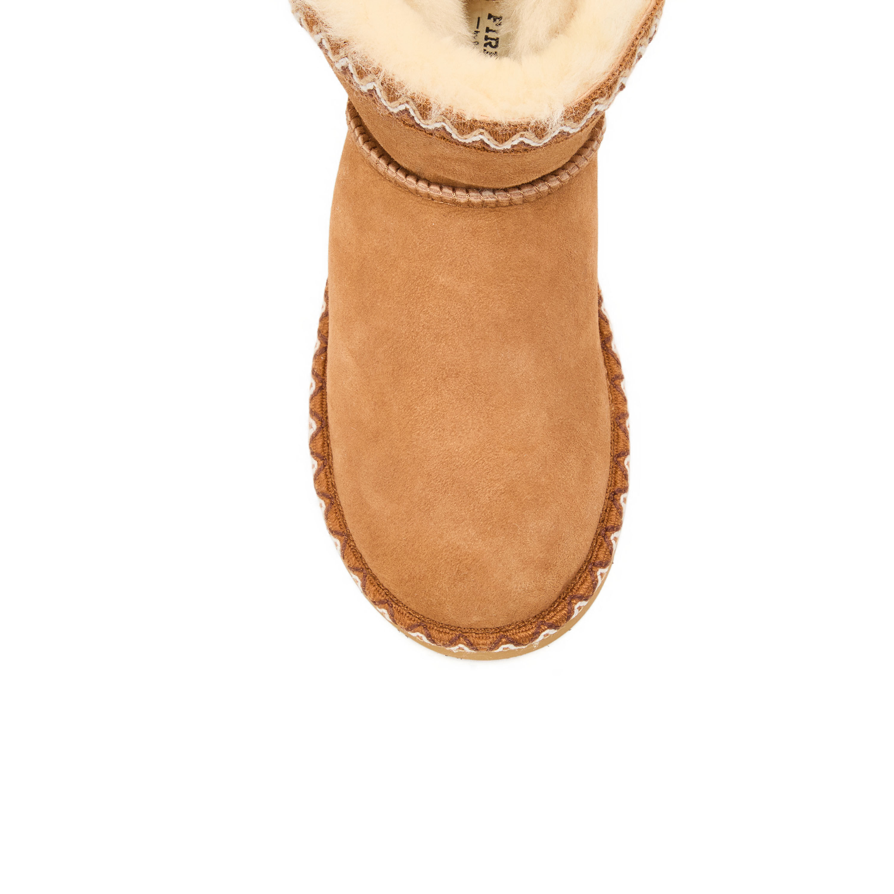 Women's Fireside by Dearfoams Perth Genuine Shearling Fold Down Bootie With Taping