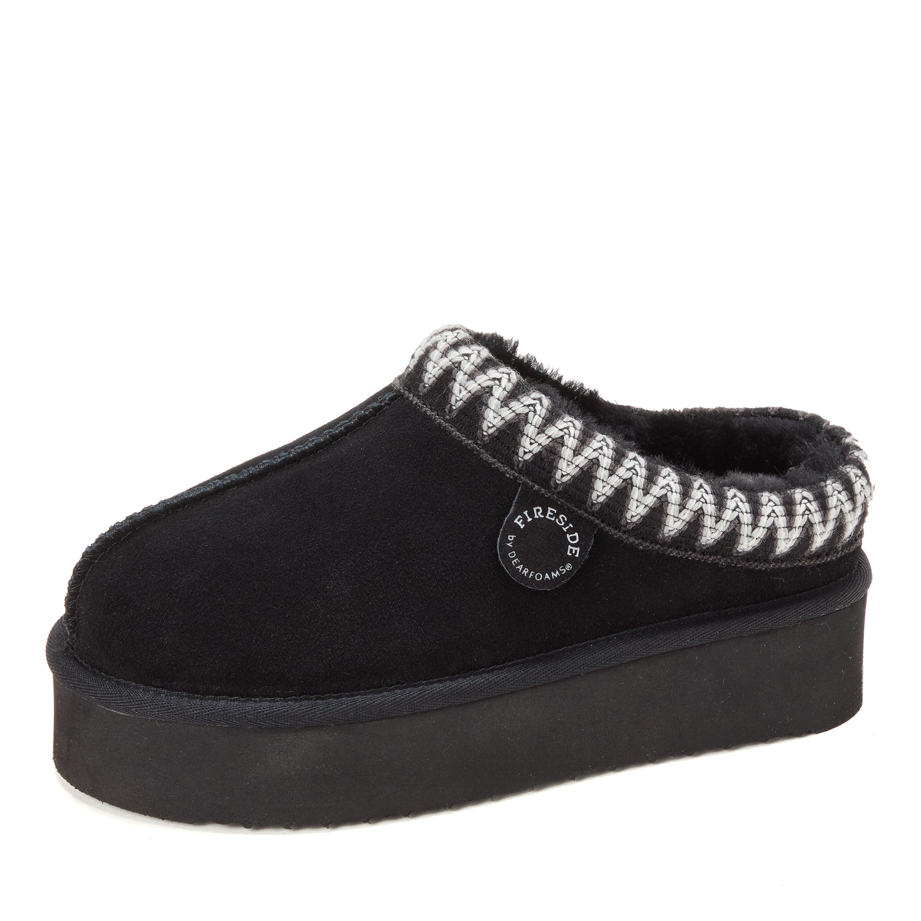 Women's Fireside by Dearfoams Queenstown Genuine Shearling Clog With Taping