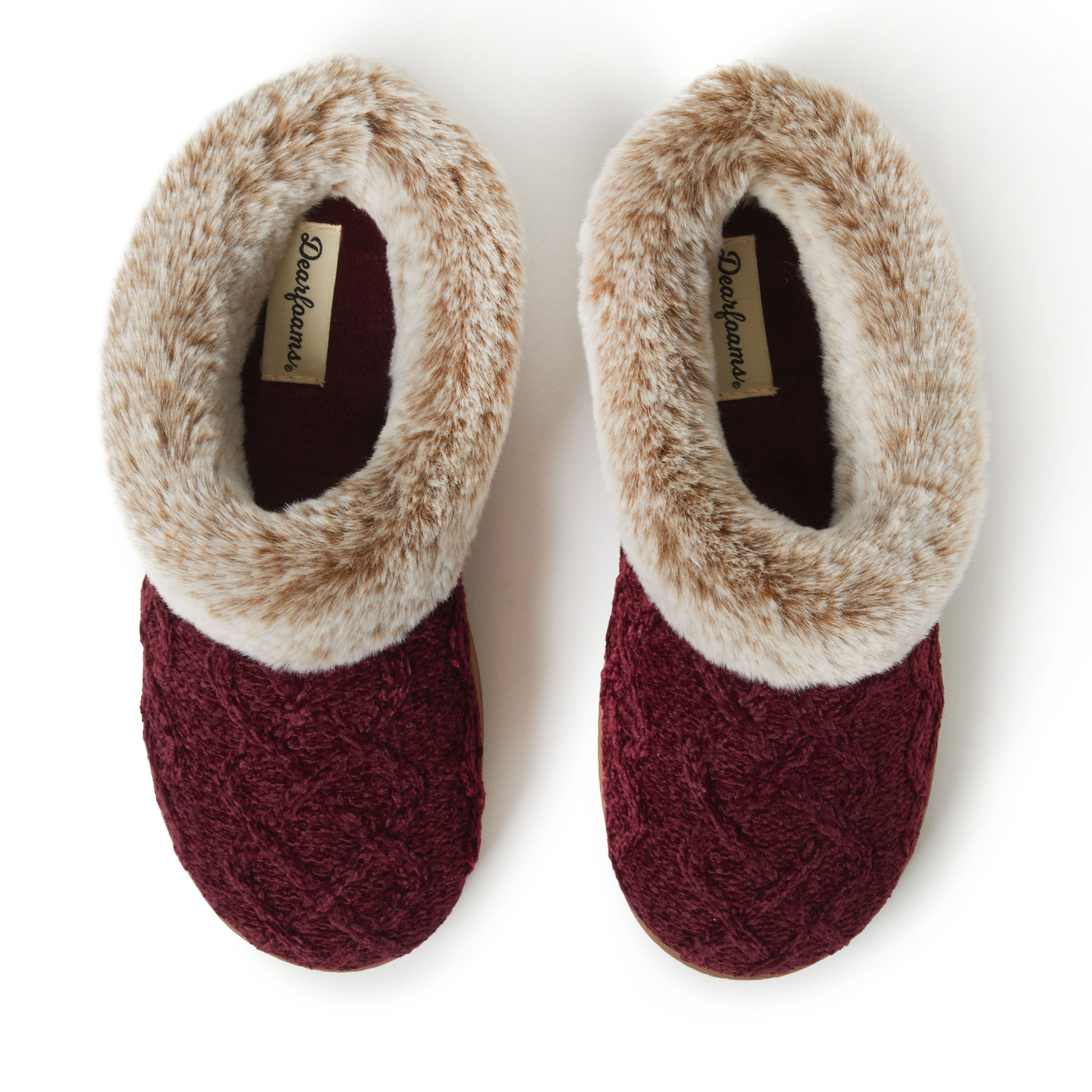 Knit fuzzy 2025 clog slippers