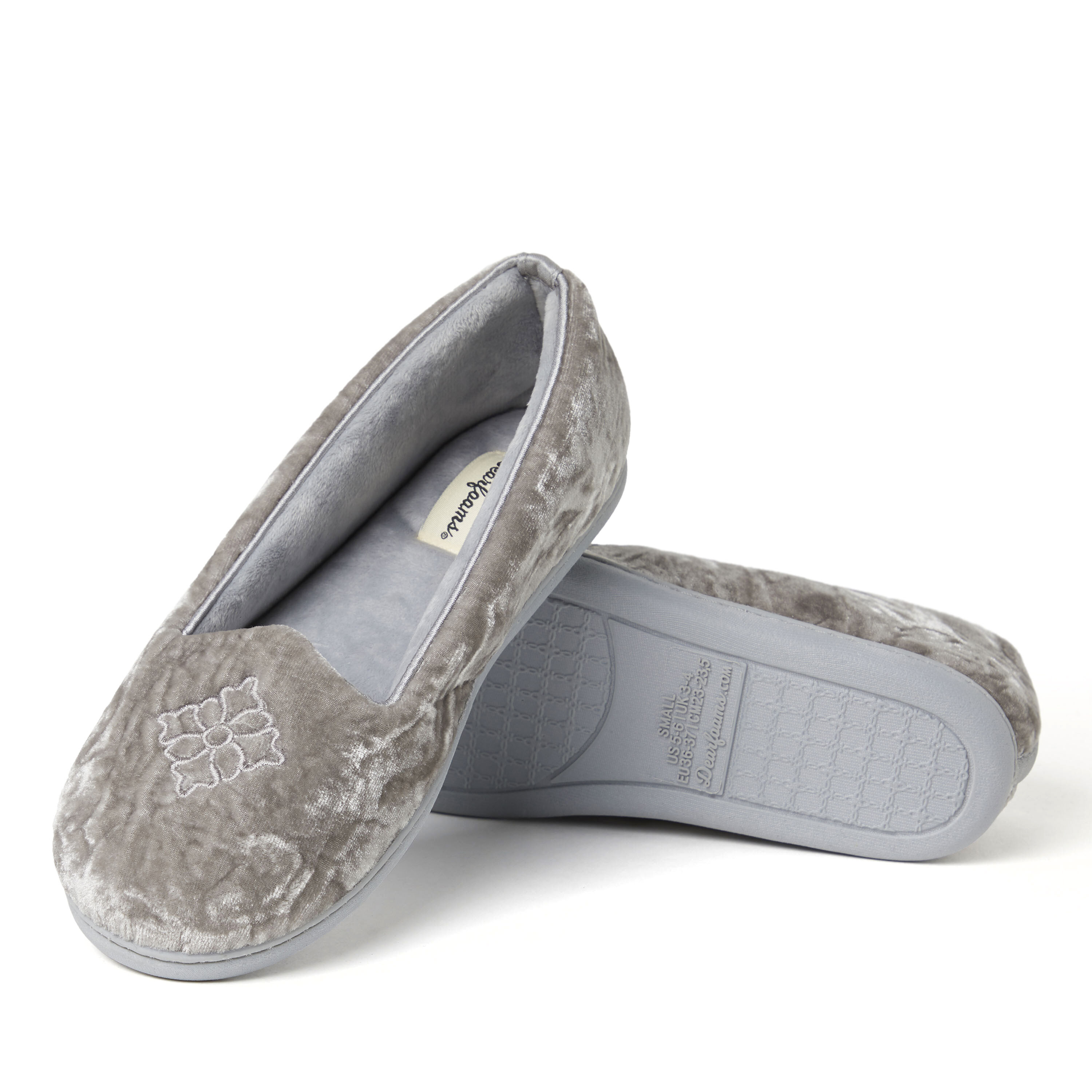 Dearfoams women's microfiber velour closed back slippers best sale