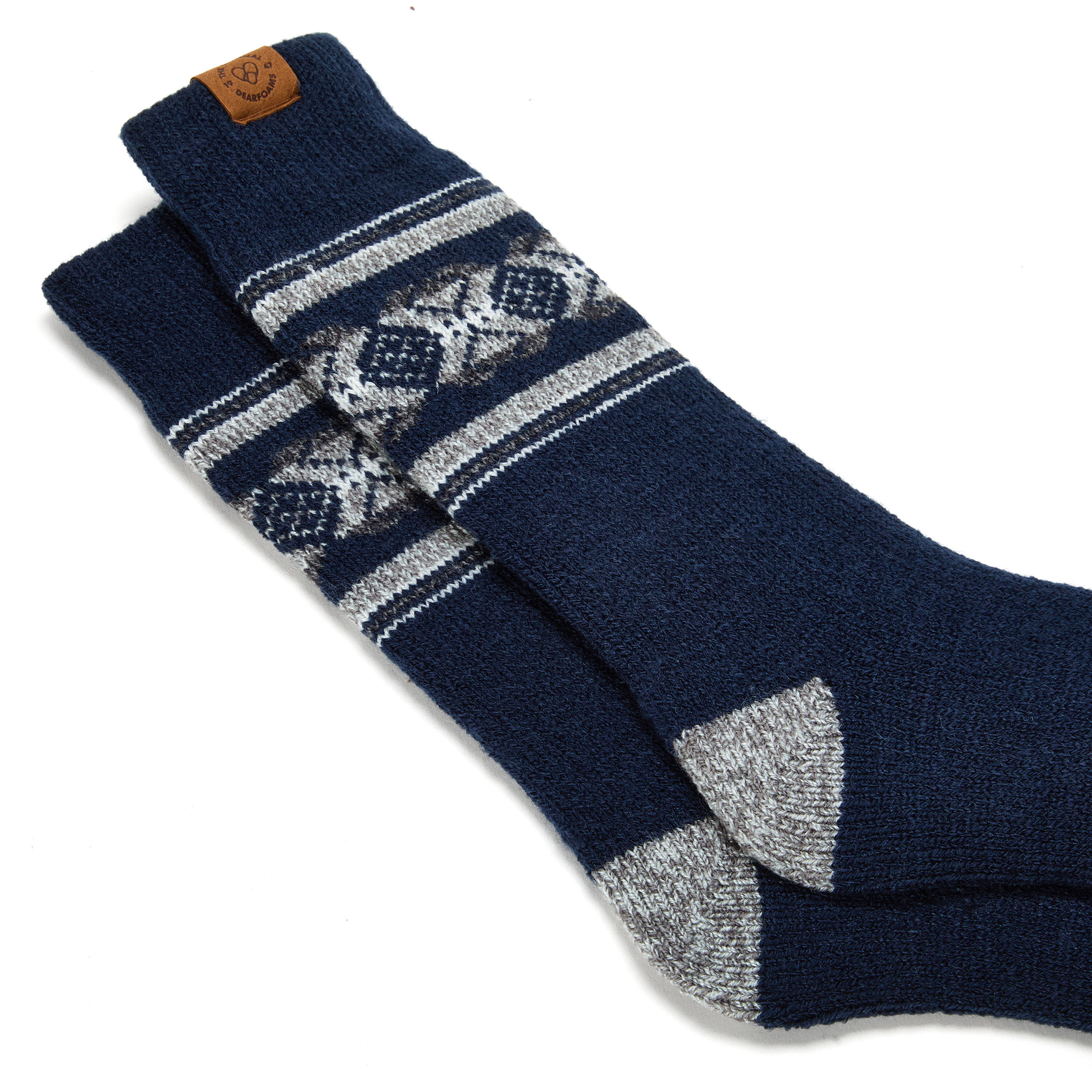 Men's Fair Isle Crew Socks-2 pack