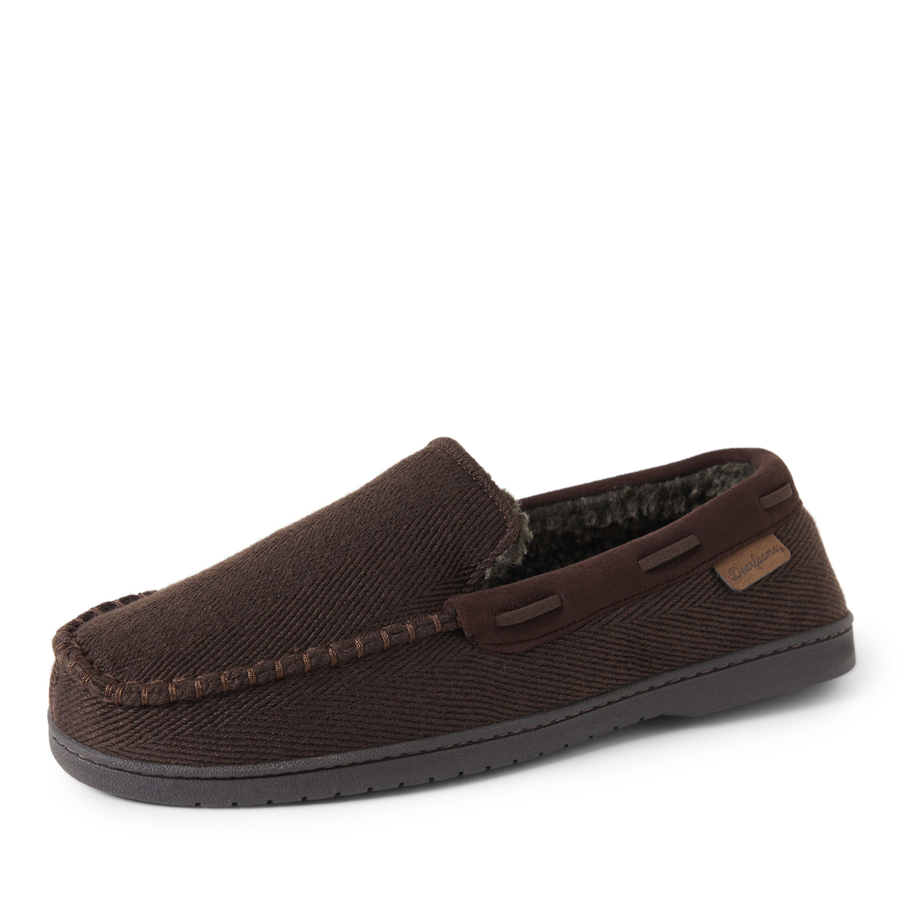 Dearfoams men's corduroy moccasin slippers sales