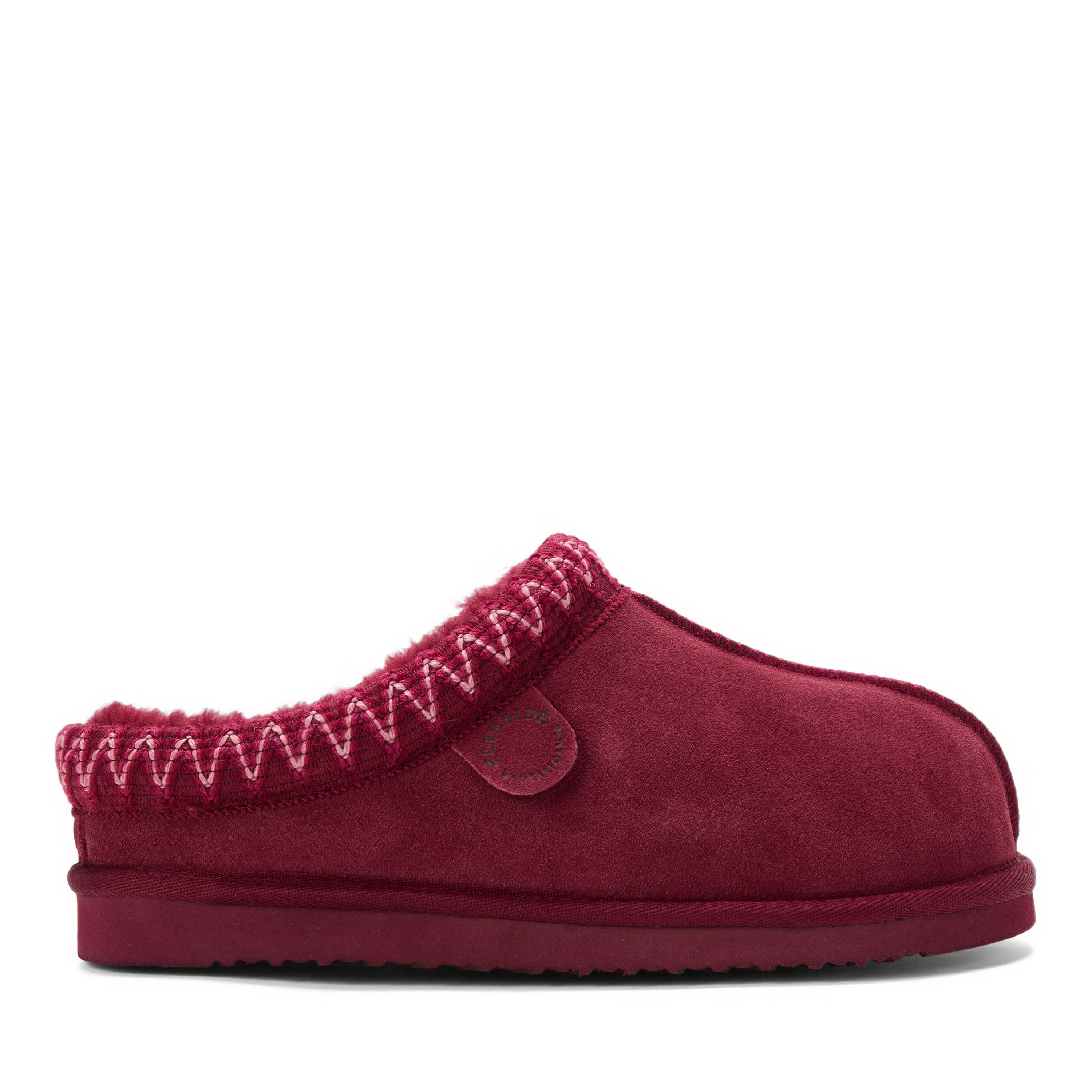 Women's Fireside by Dearfoams Greta Genuine Shearling Clog With Taping