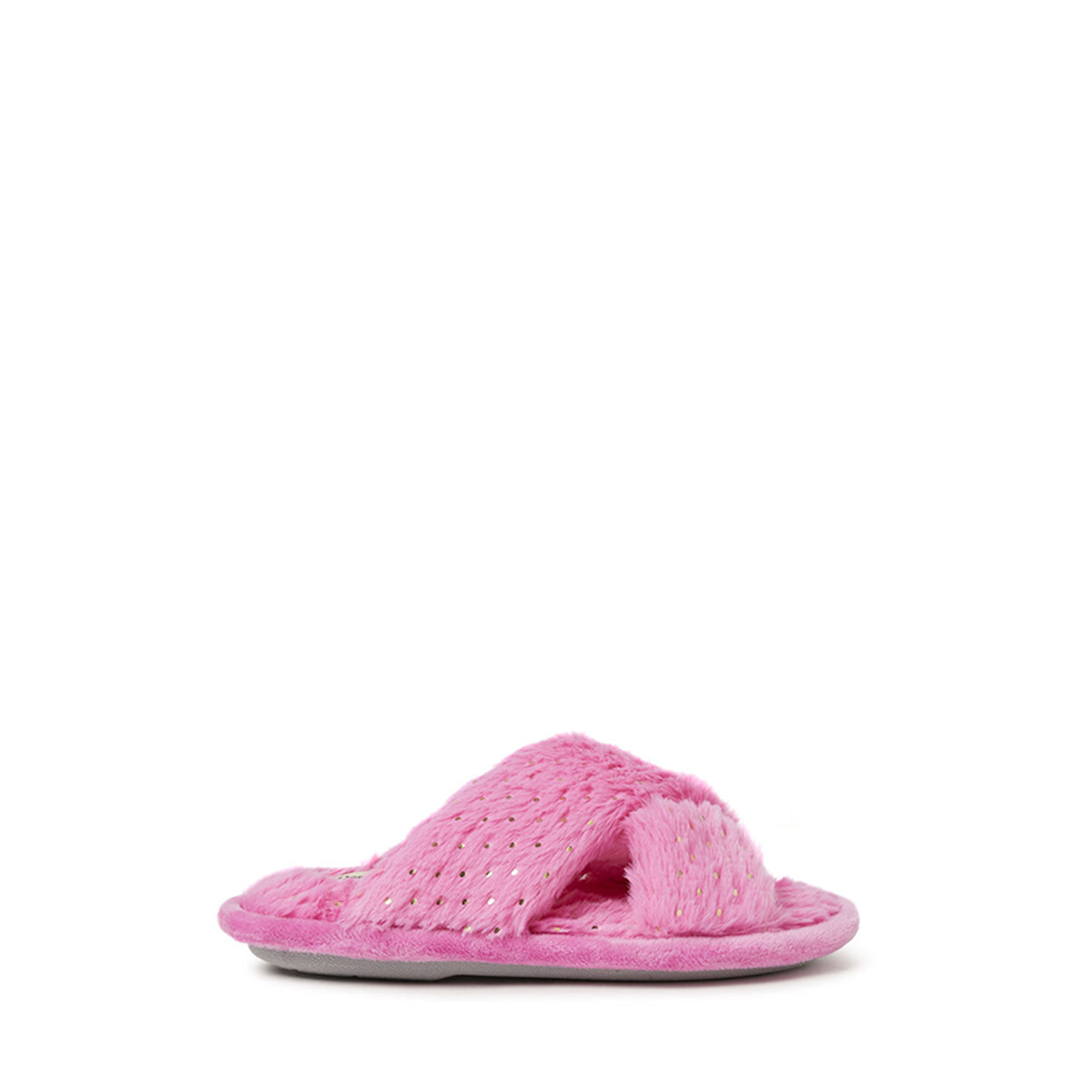 Kids Ava Furry Sparkle Crossband Slide Slipper