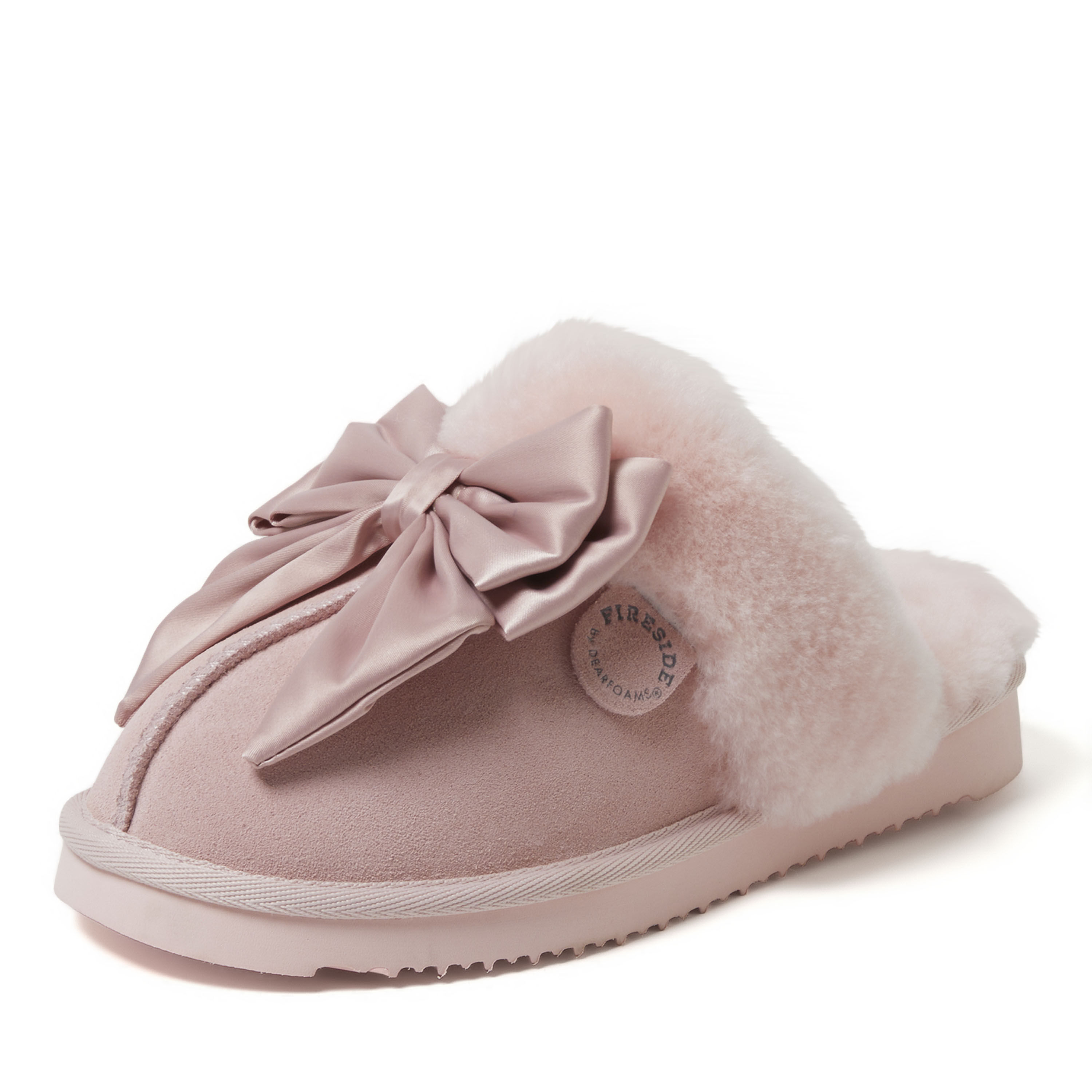 Women's Fireside by Dearfoams Sydney Genuine Shearling Scuff with Bow