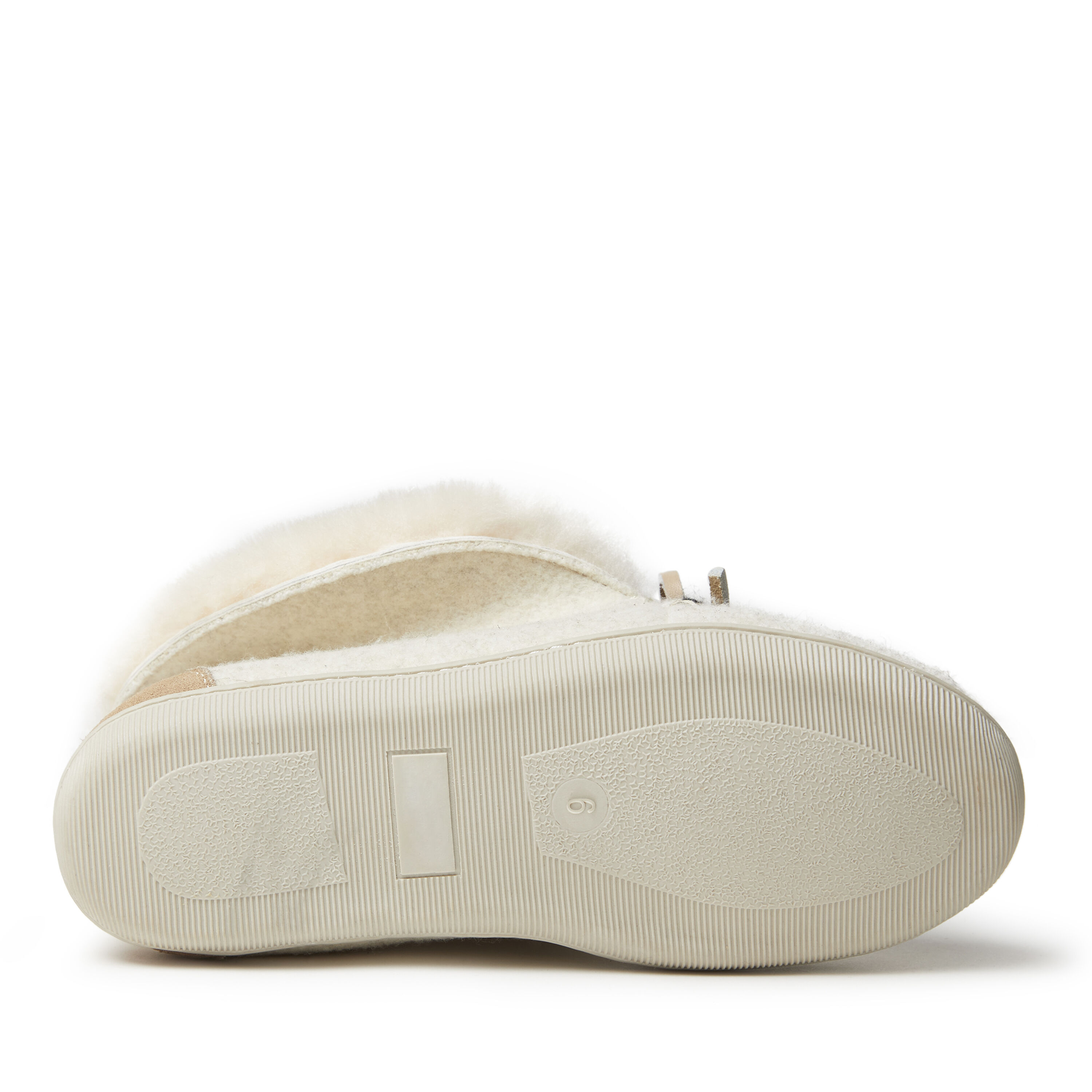 Women's Brisbane Sparkle Fairisle Knit, Microwool and Genuine Shearling Foldover Moccasin Slipper with Tie