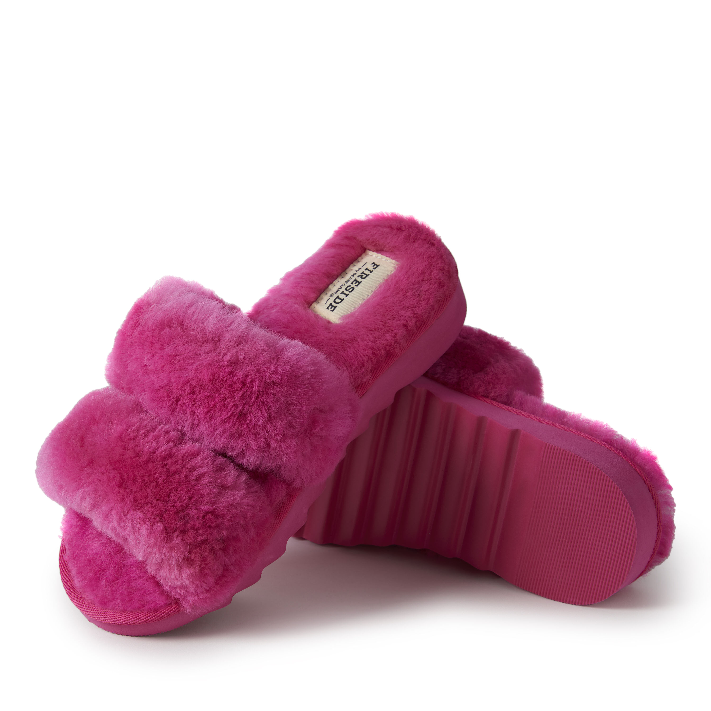 Women's Fireside by Dearfoams Benalla Shearling Double Band Slide