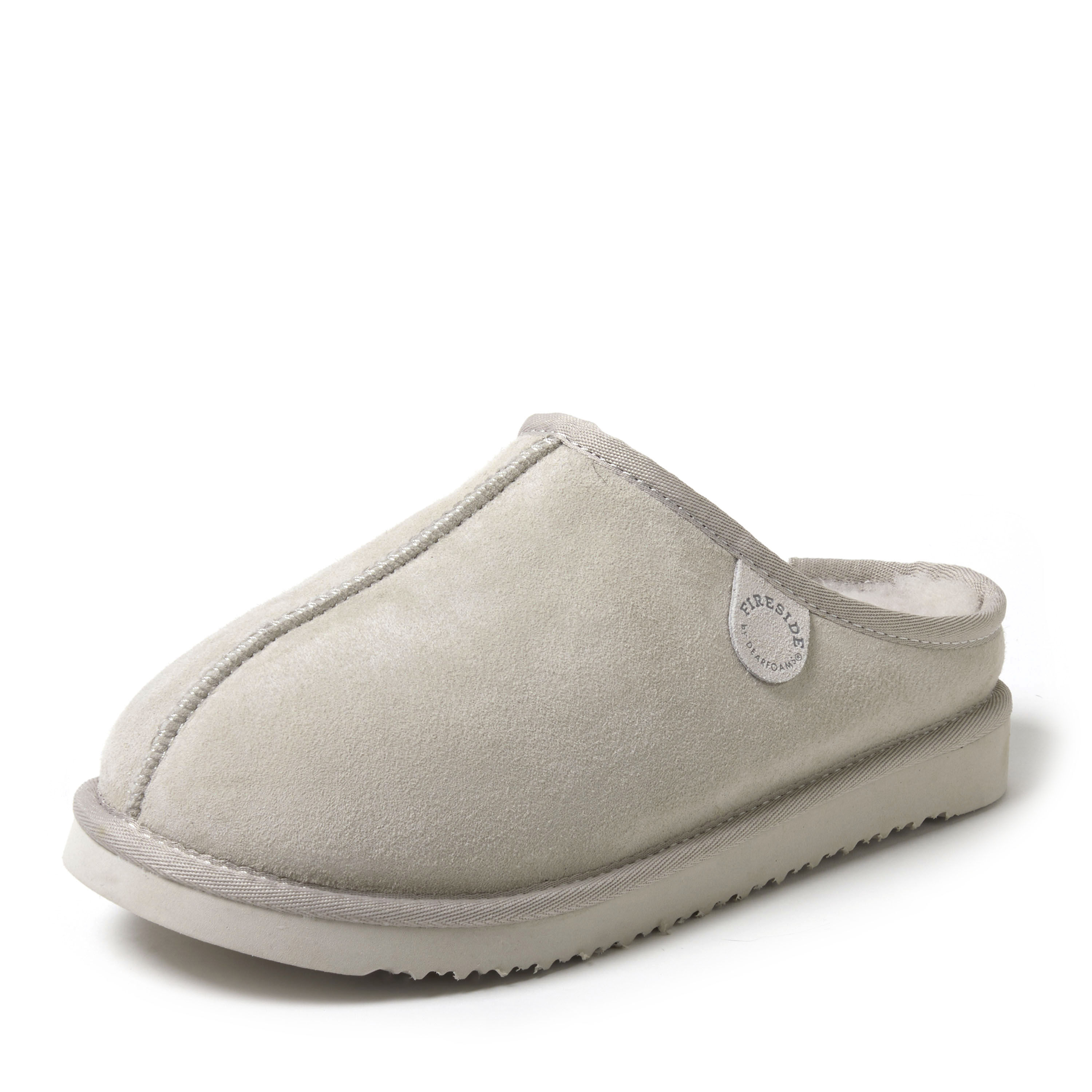 Men's Fireside by Dearfoams Grafton Genuine Shearling Clog Slipper with Woven Accent