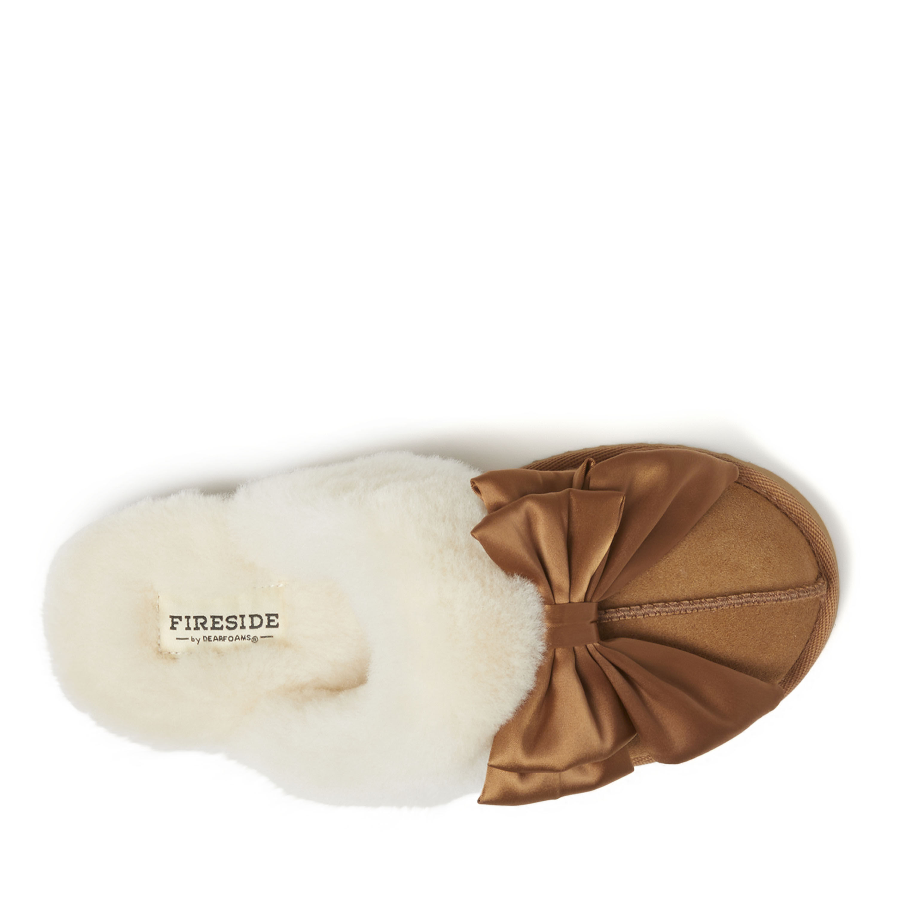 Women's Fireside by Dearfoams Sydney Genuine Shearling Scuff with Bow