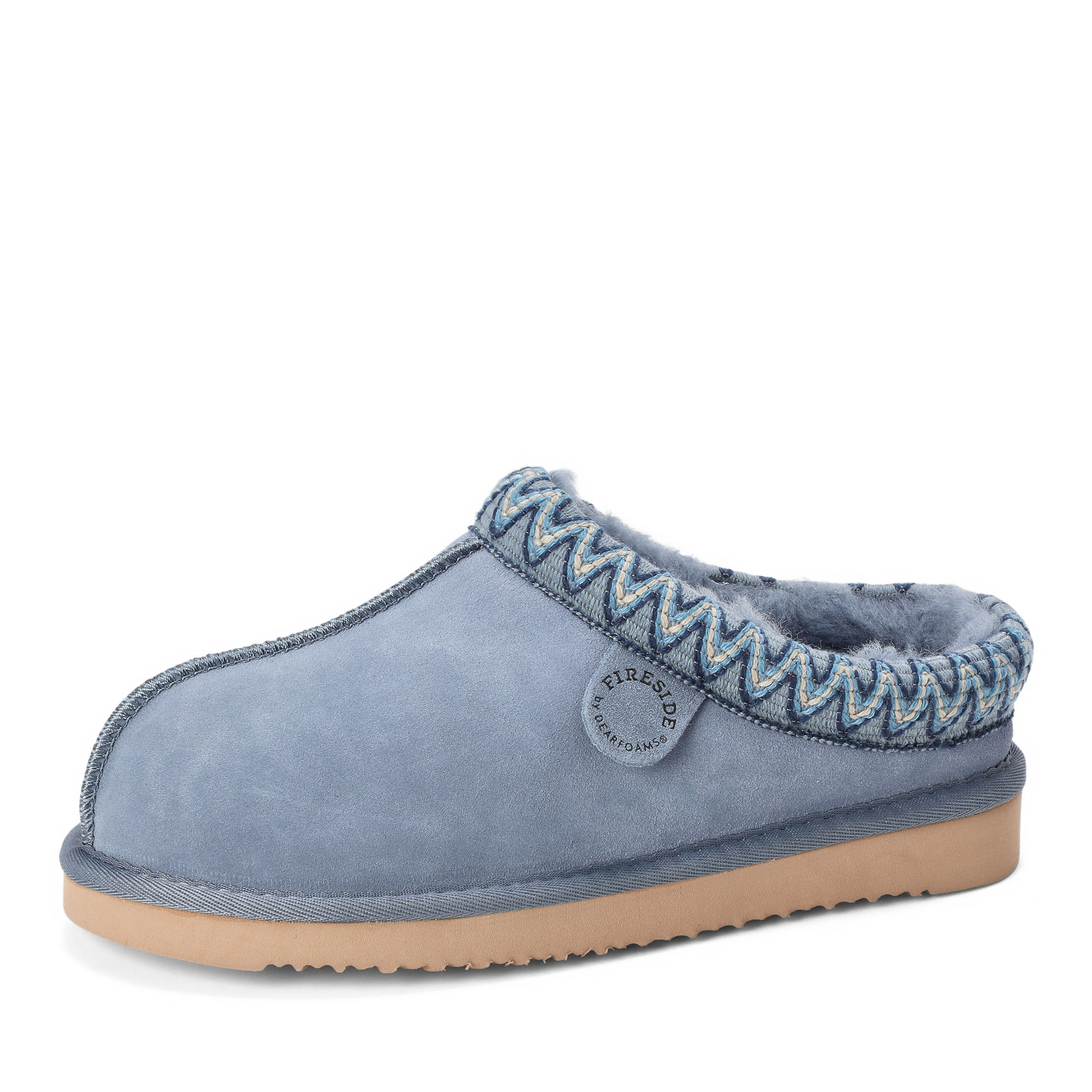 Women's Fireside by Dearfoams Greta Genuine Shearling Clog With Taping