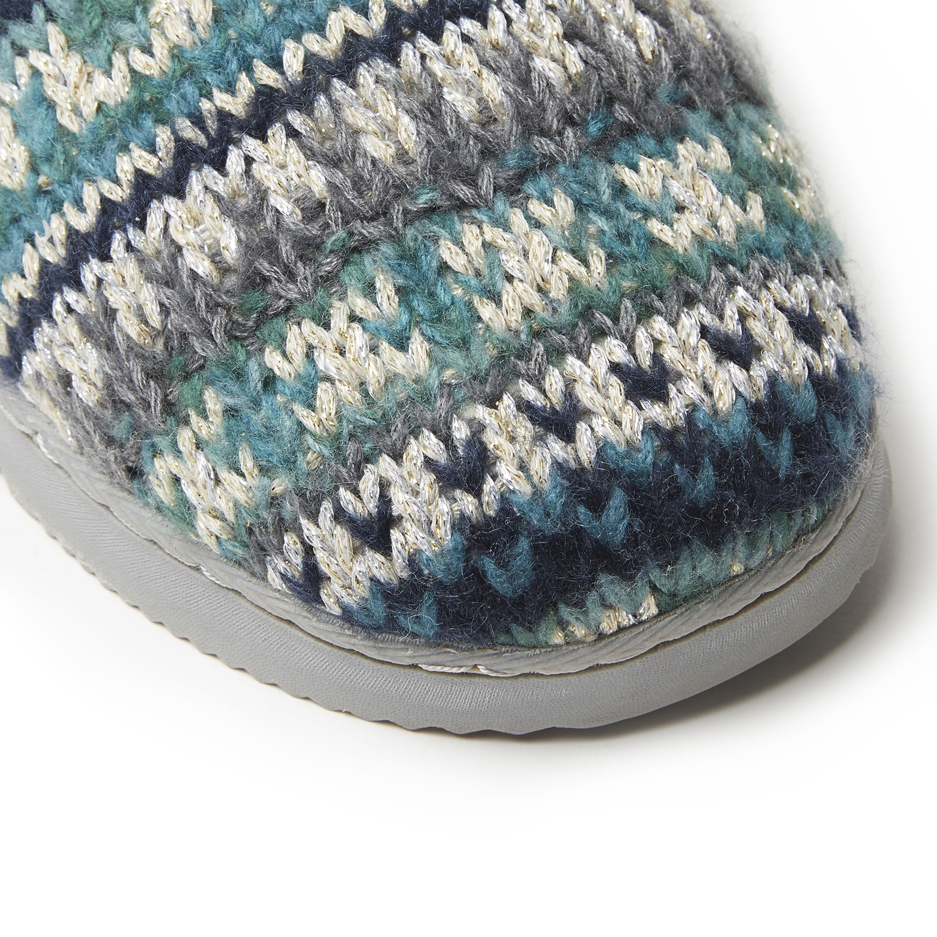 Women's Adelaide Sparkle Fairisle Knit & Genuine Shearling Clog Slipper