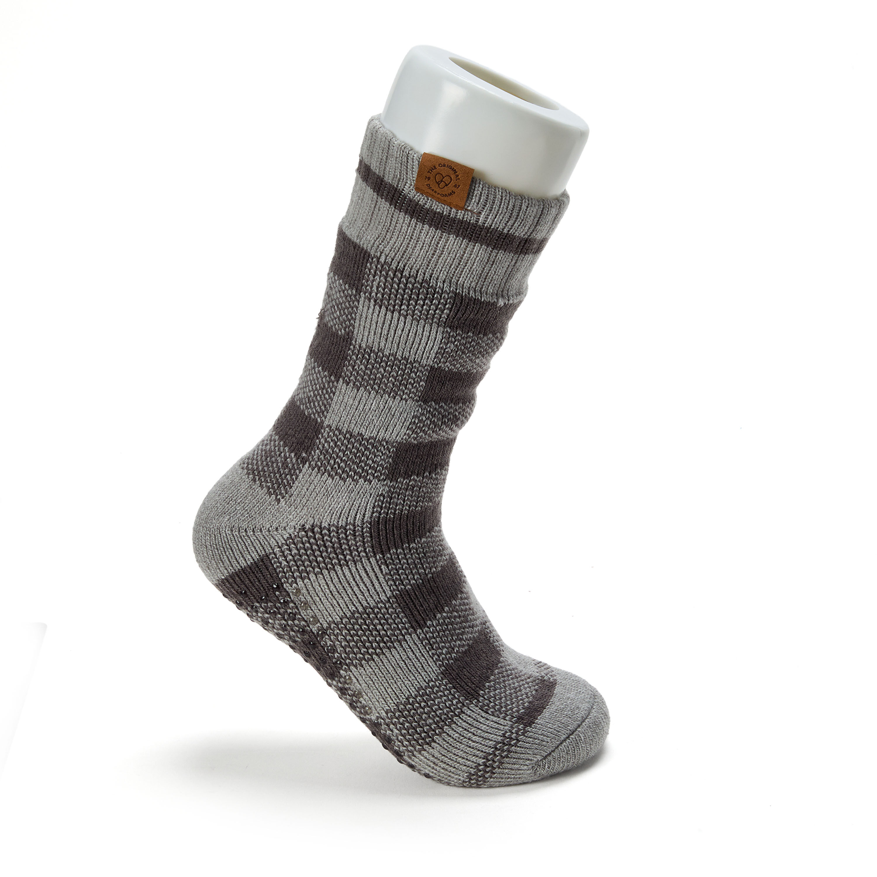 Men's Buffalo Check Crew Slipper Socks-2 pack