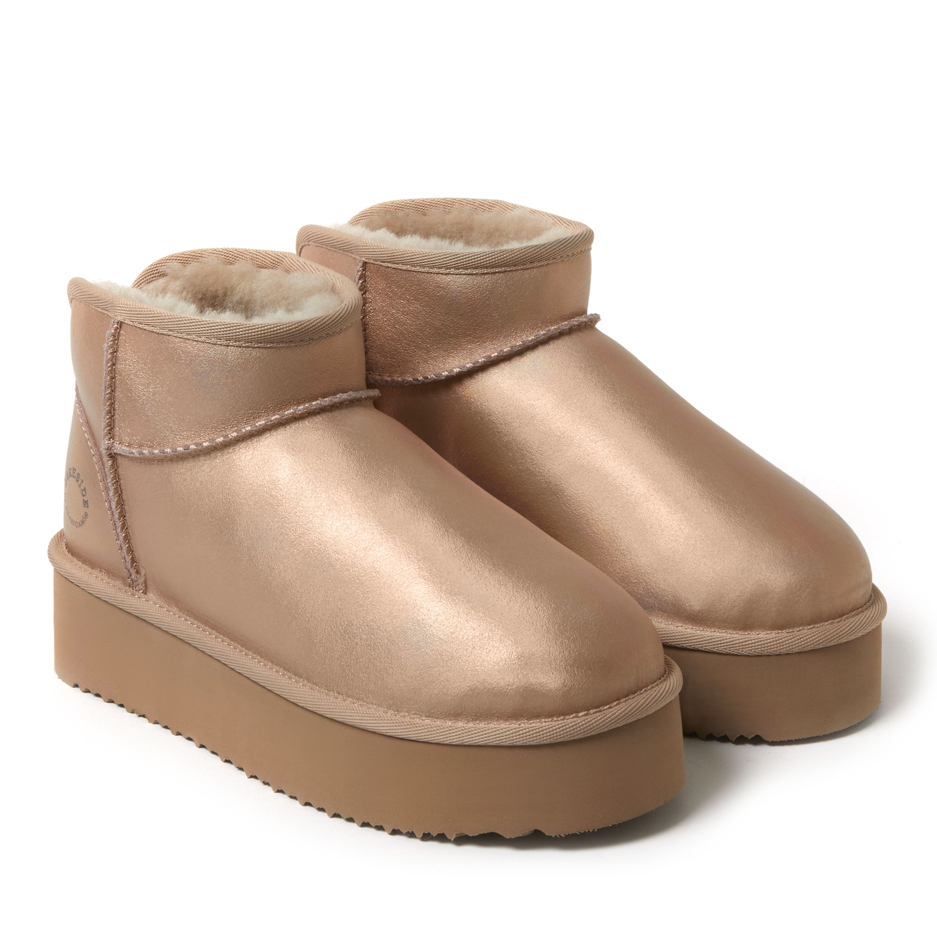 Women's Fireside by Dearfoams Kingston Genuine Shearling Platform Bootie