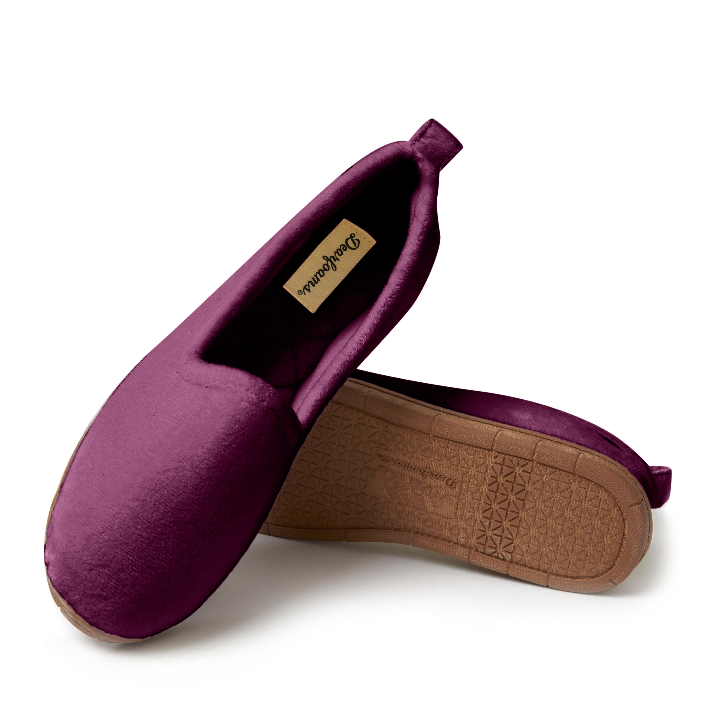 Dearfoams velour ballerina slippers discount