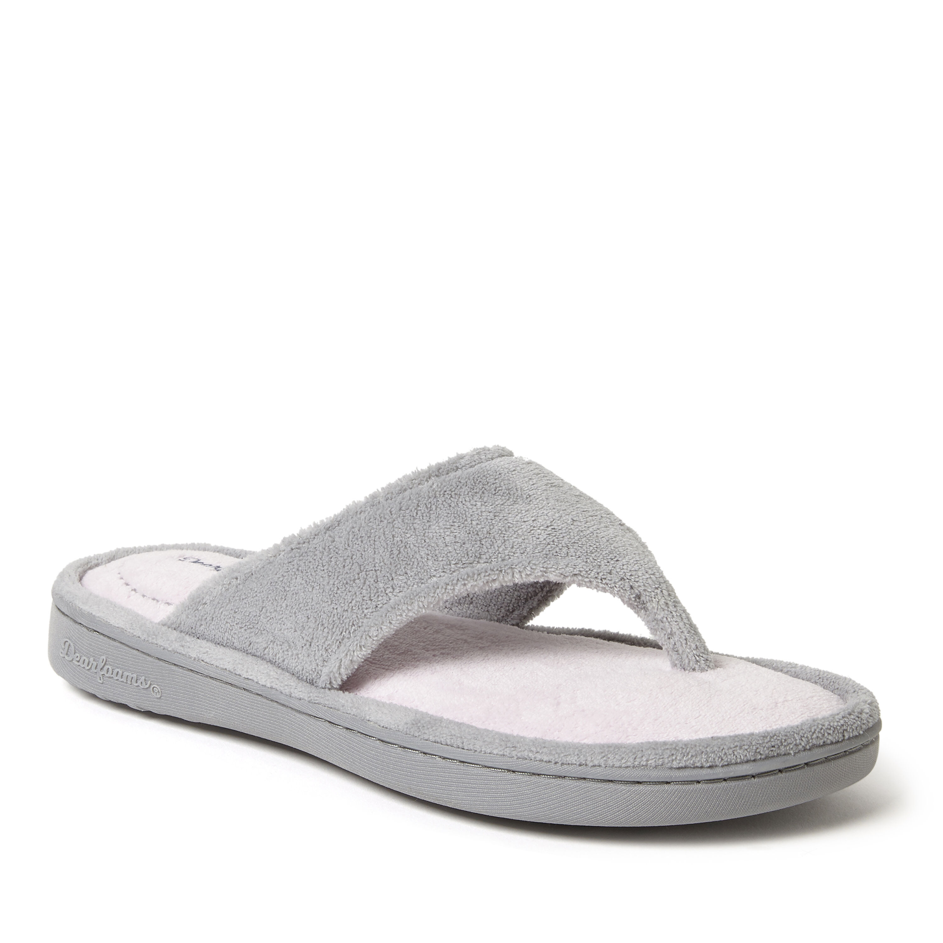 Dearfoams double strap terry thong slippers store