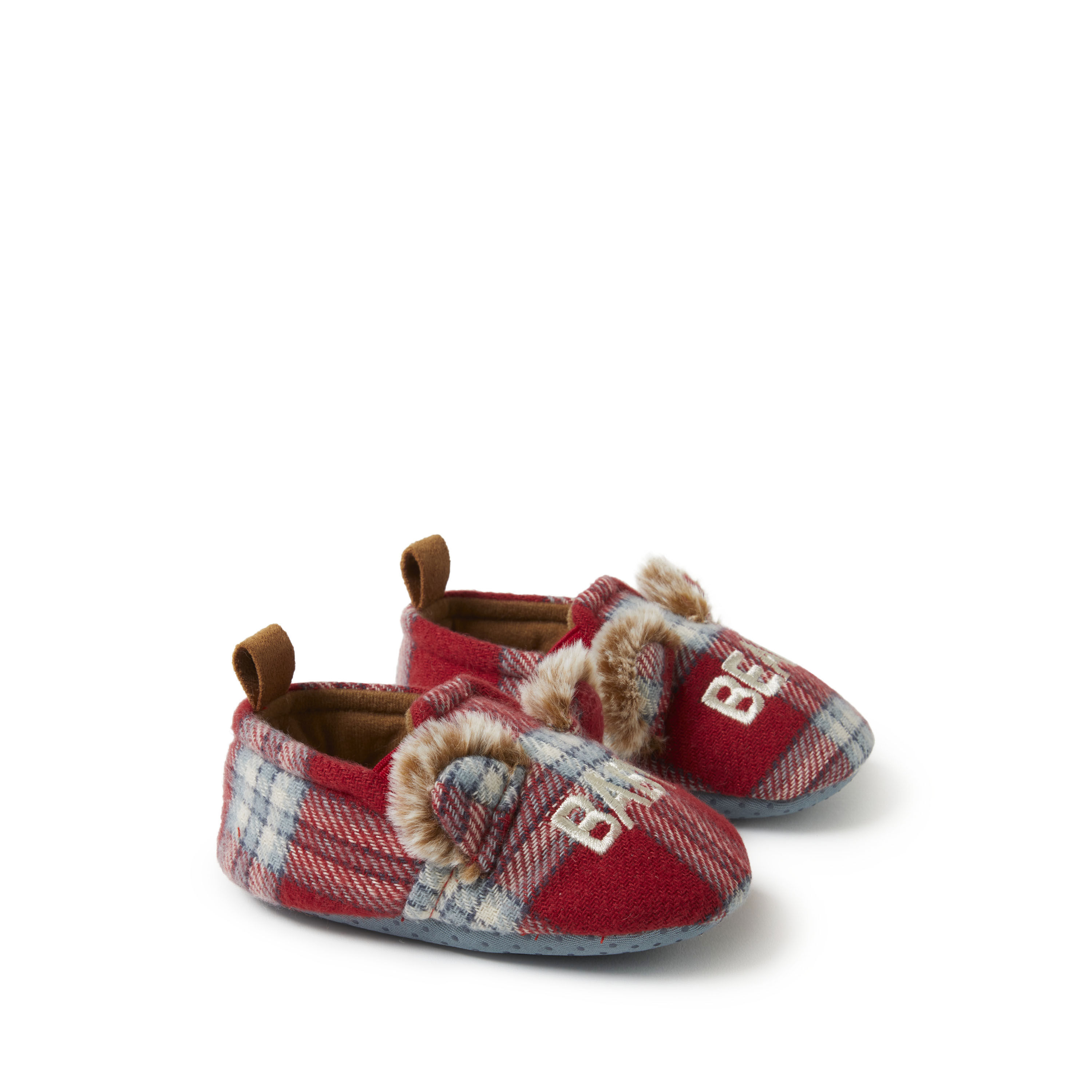 Red plaid slippers store