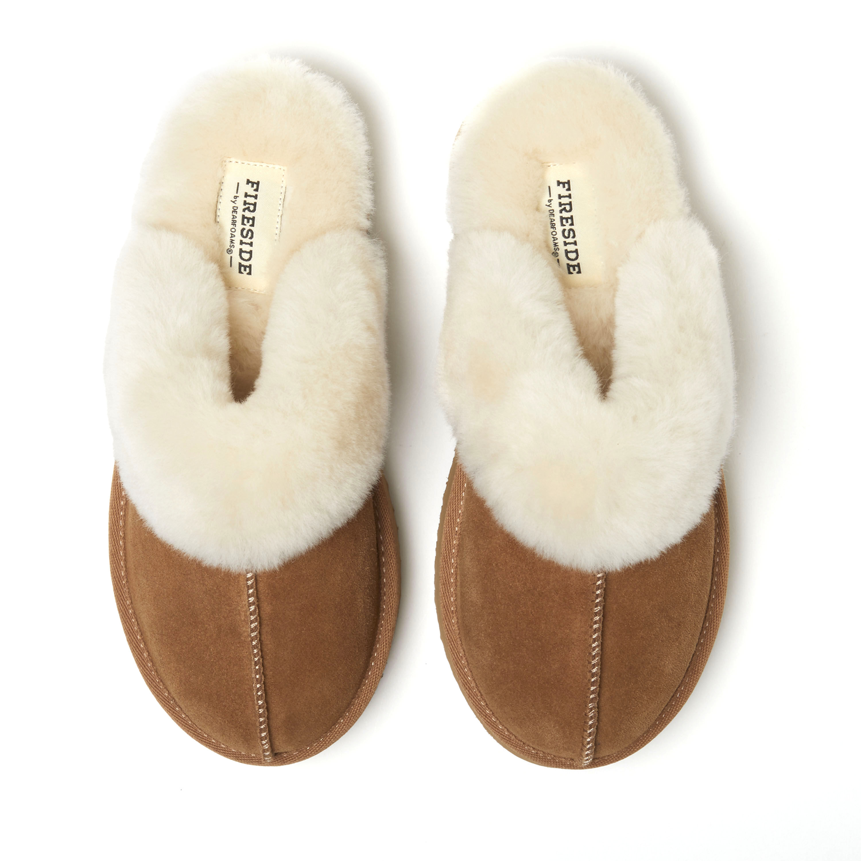 Women's suede leather 2025 shearling fur scuff slippers