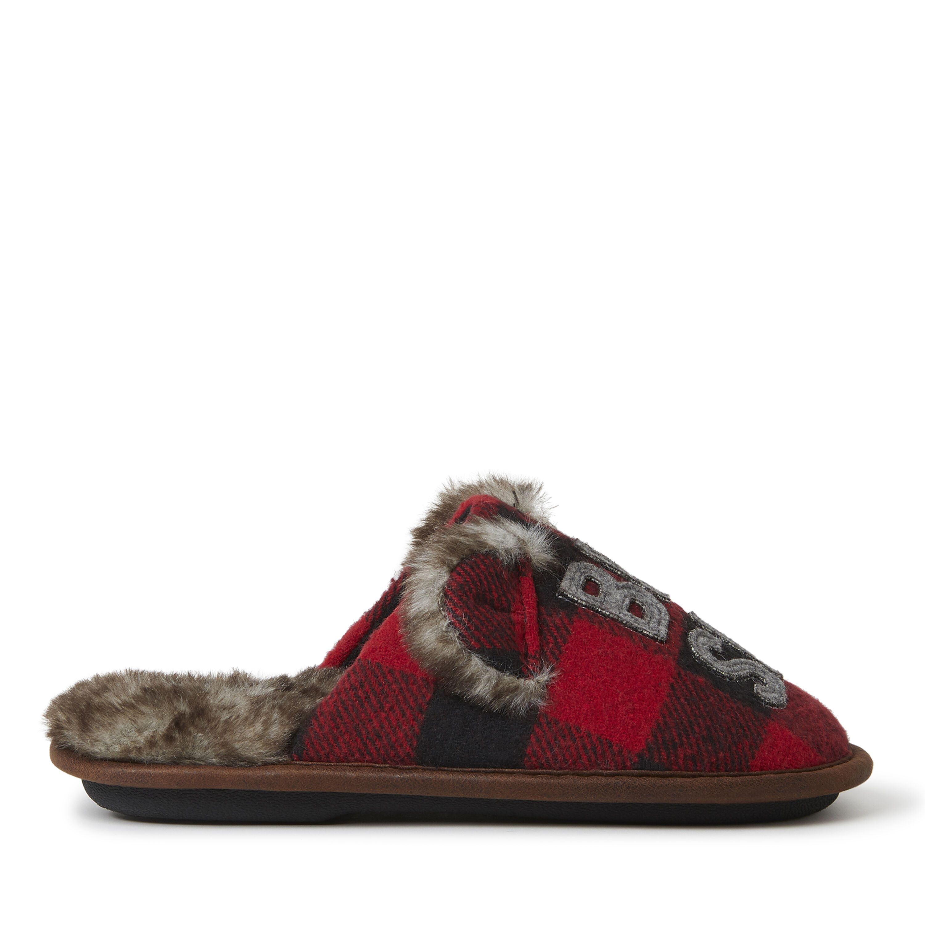 Kids Buffalo Check Lil Bear Scuff Slipper