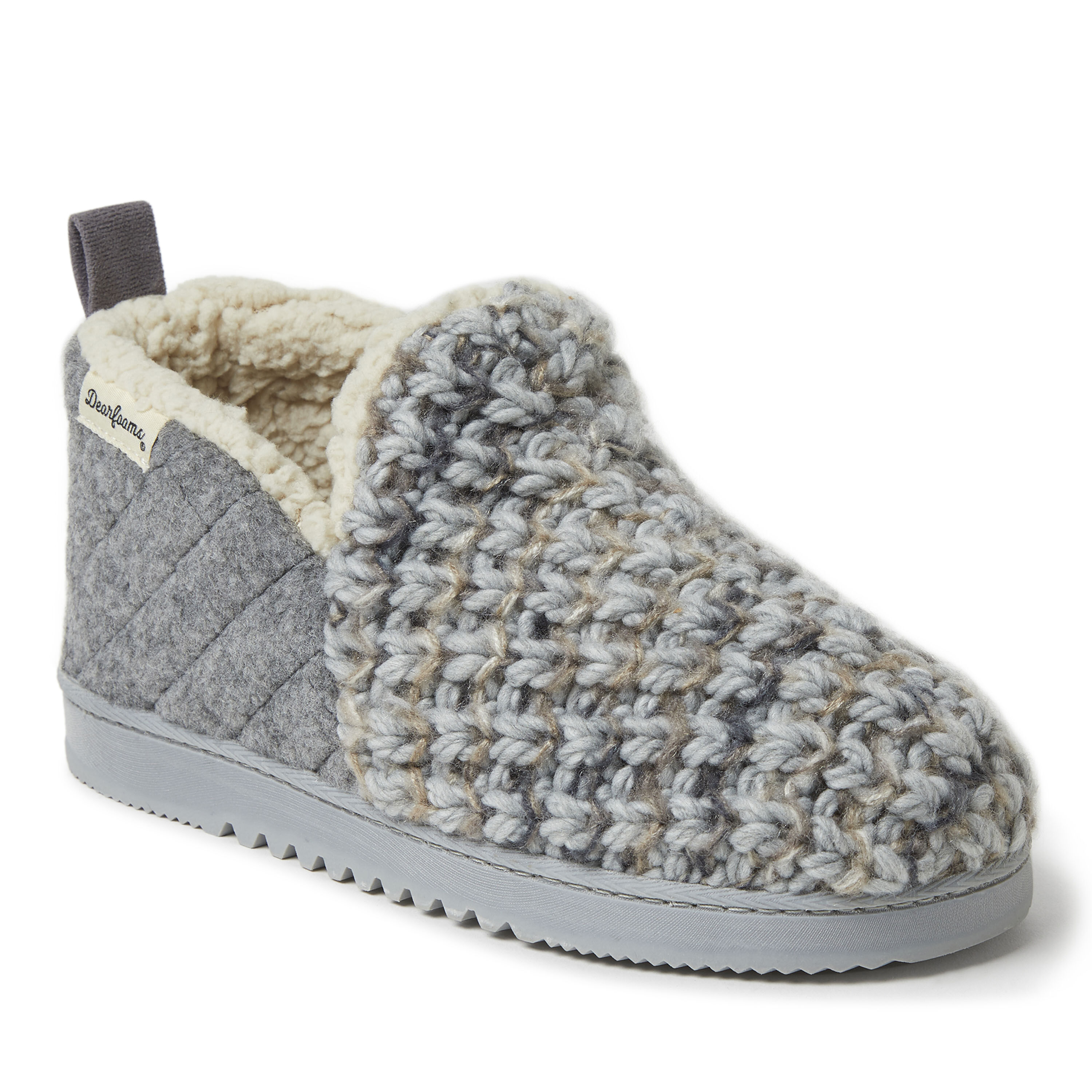 Women's Textured Knit and Microwool Bootie Slipper