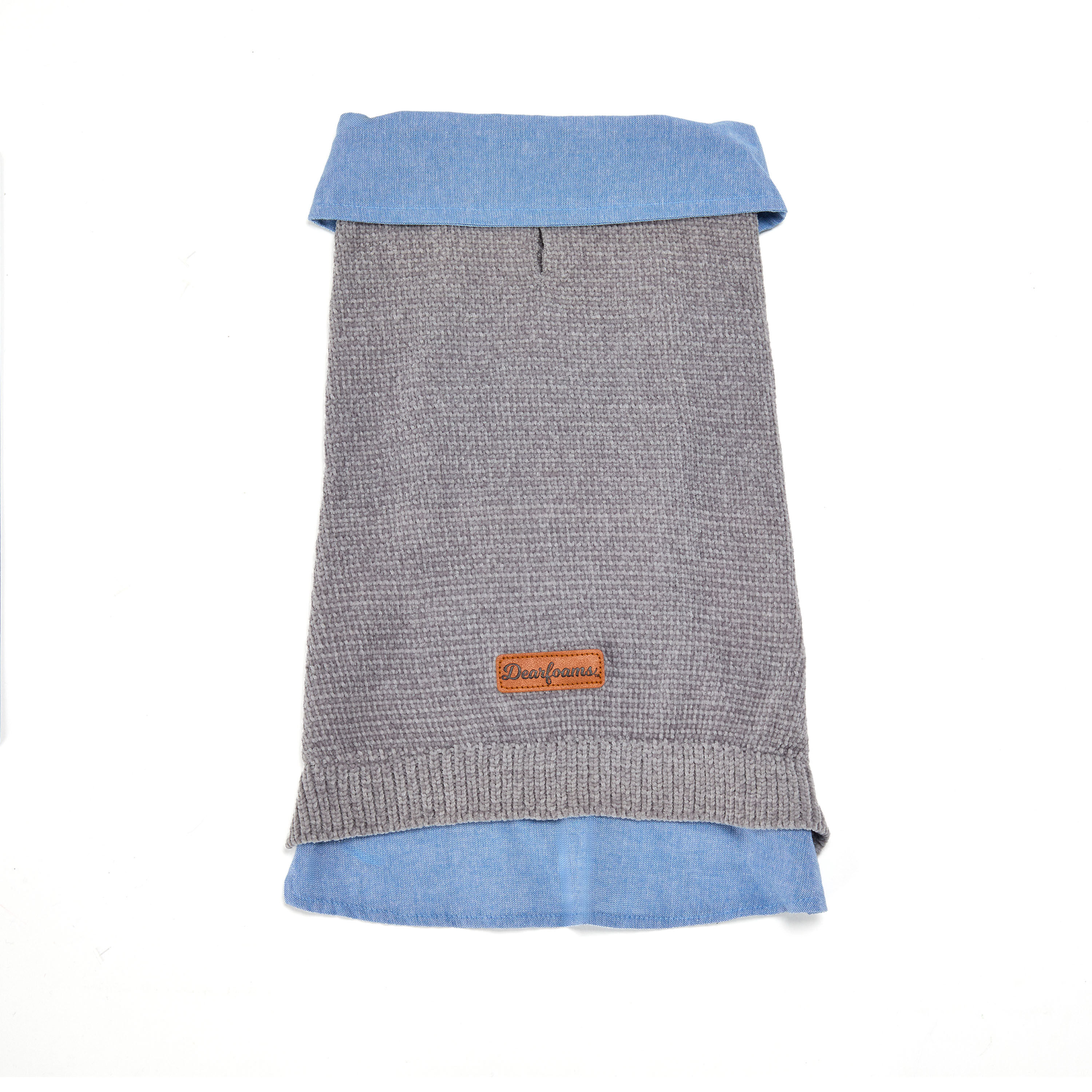 Grey Chenille and Chambray Dog Jacket