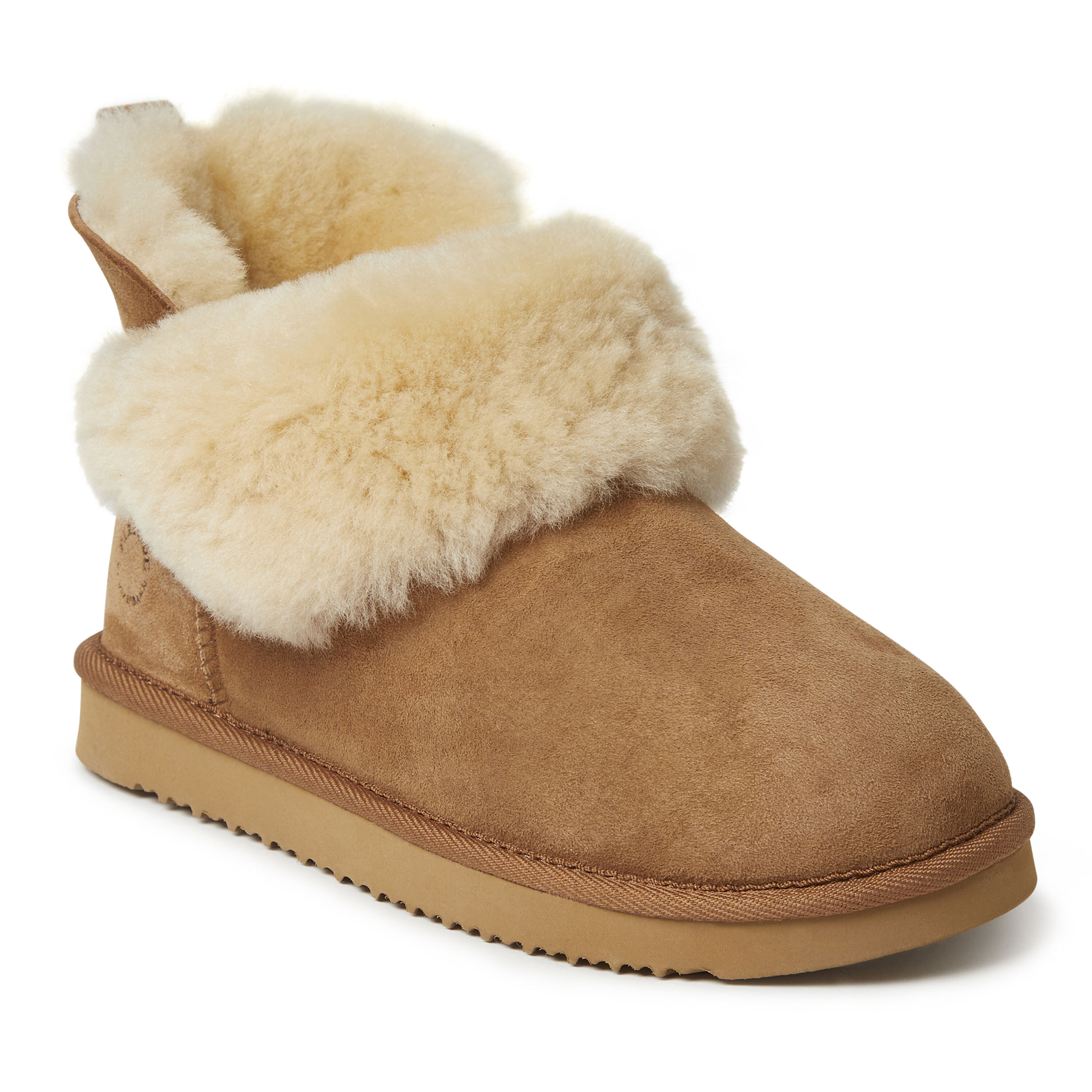 Women s Fireside by Dearfoams Perth Genuine Shearling Foldover