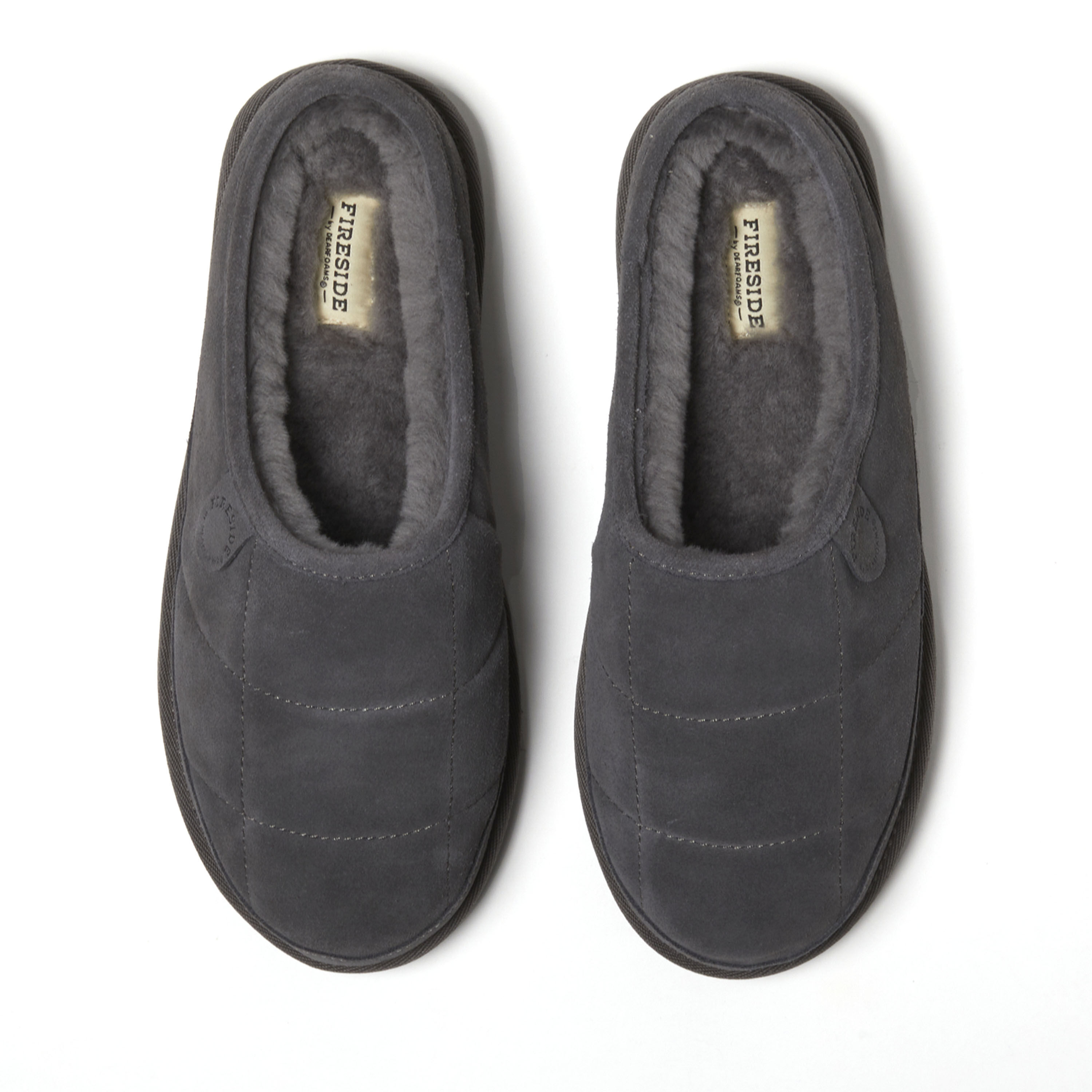 Men's Fireside by Dearfoams Grafton Quilted Genuine Shearling Clog