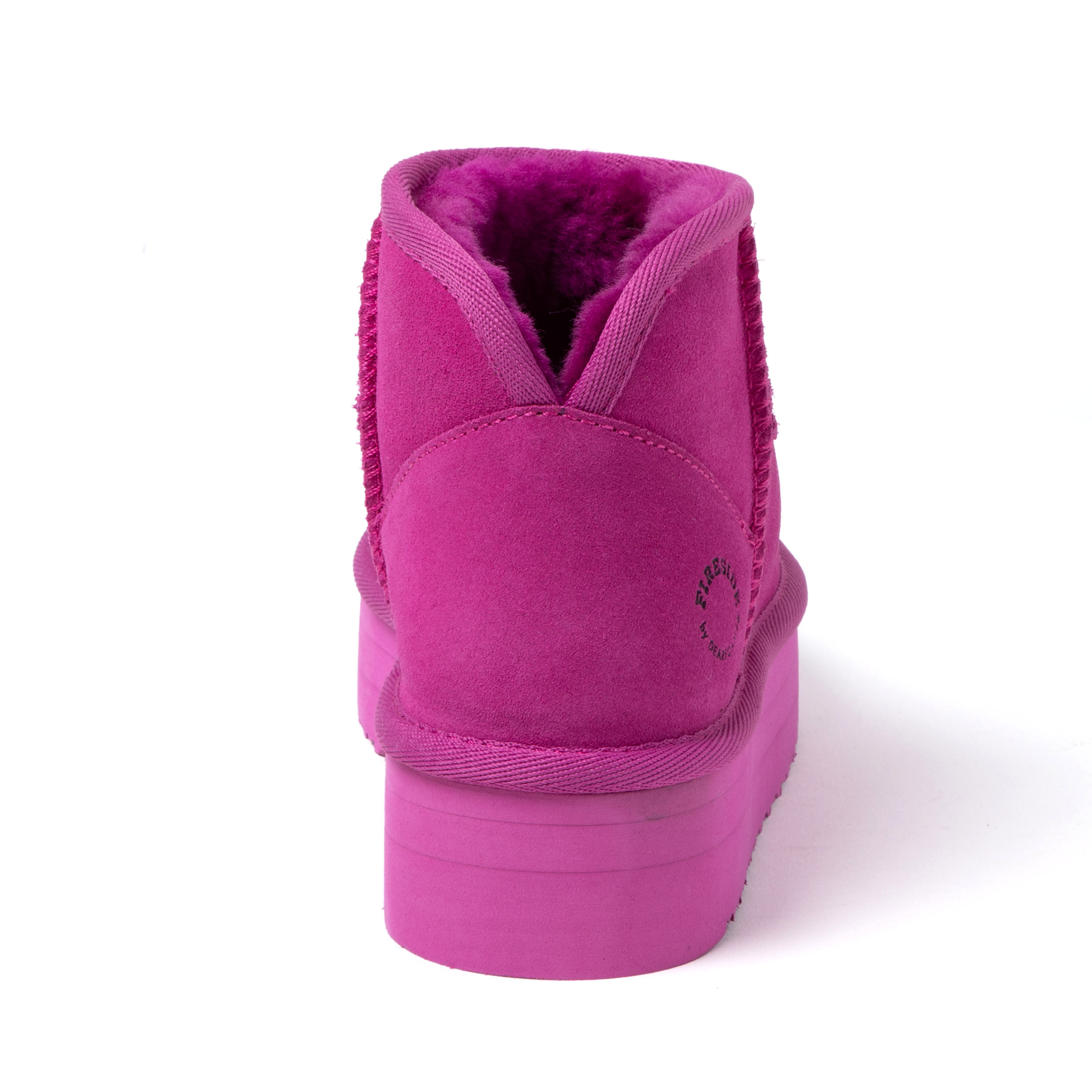 Women's Fireside by Dearfoams Kingston Genuine Shearling Platform Bootie