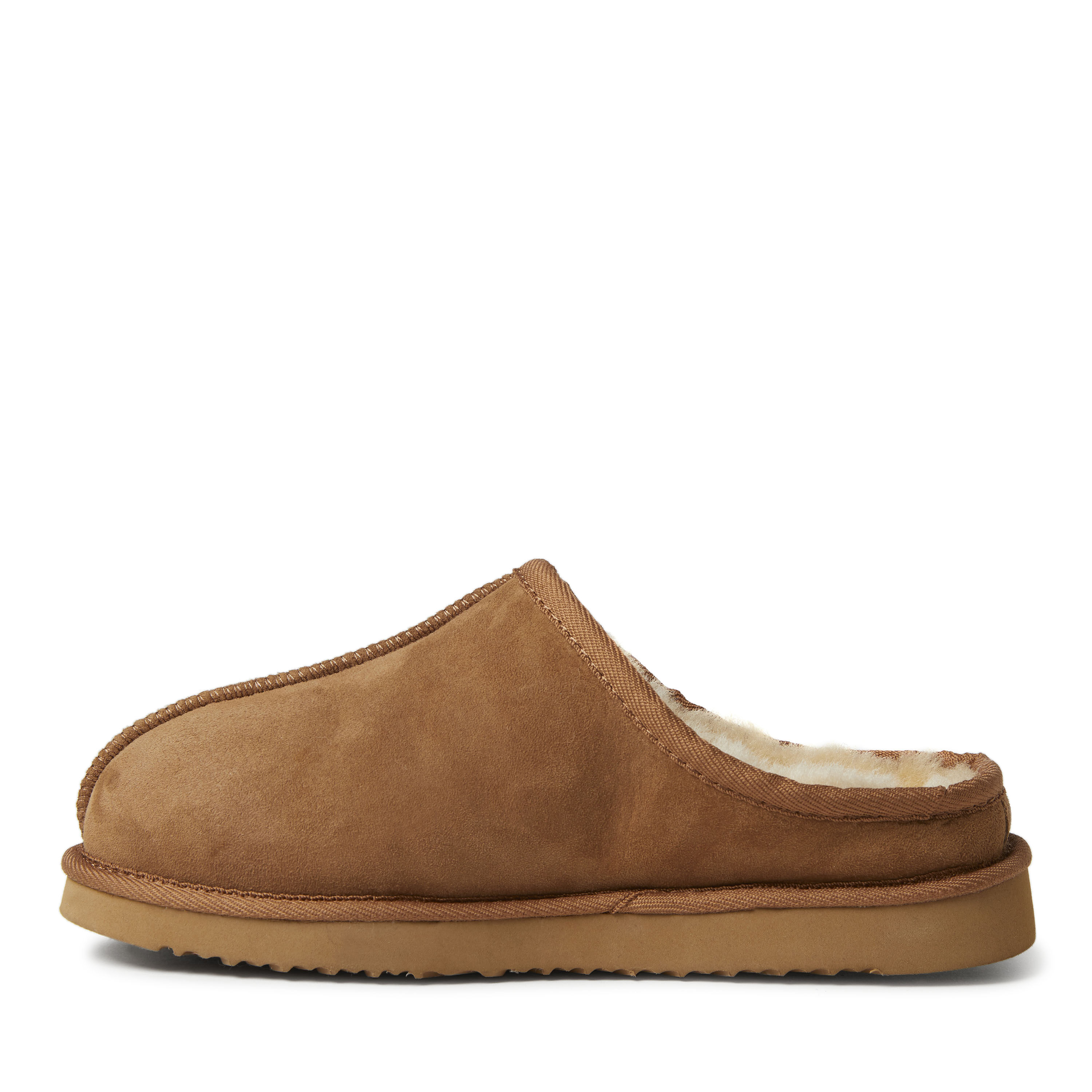 Men's dluxe by dearfoams lith sale genuine shearling clog loafer slippers
