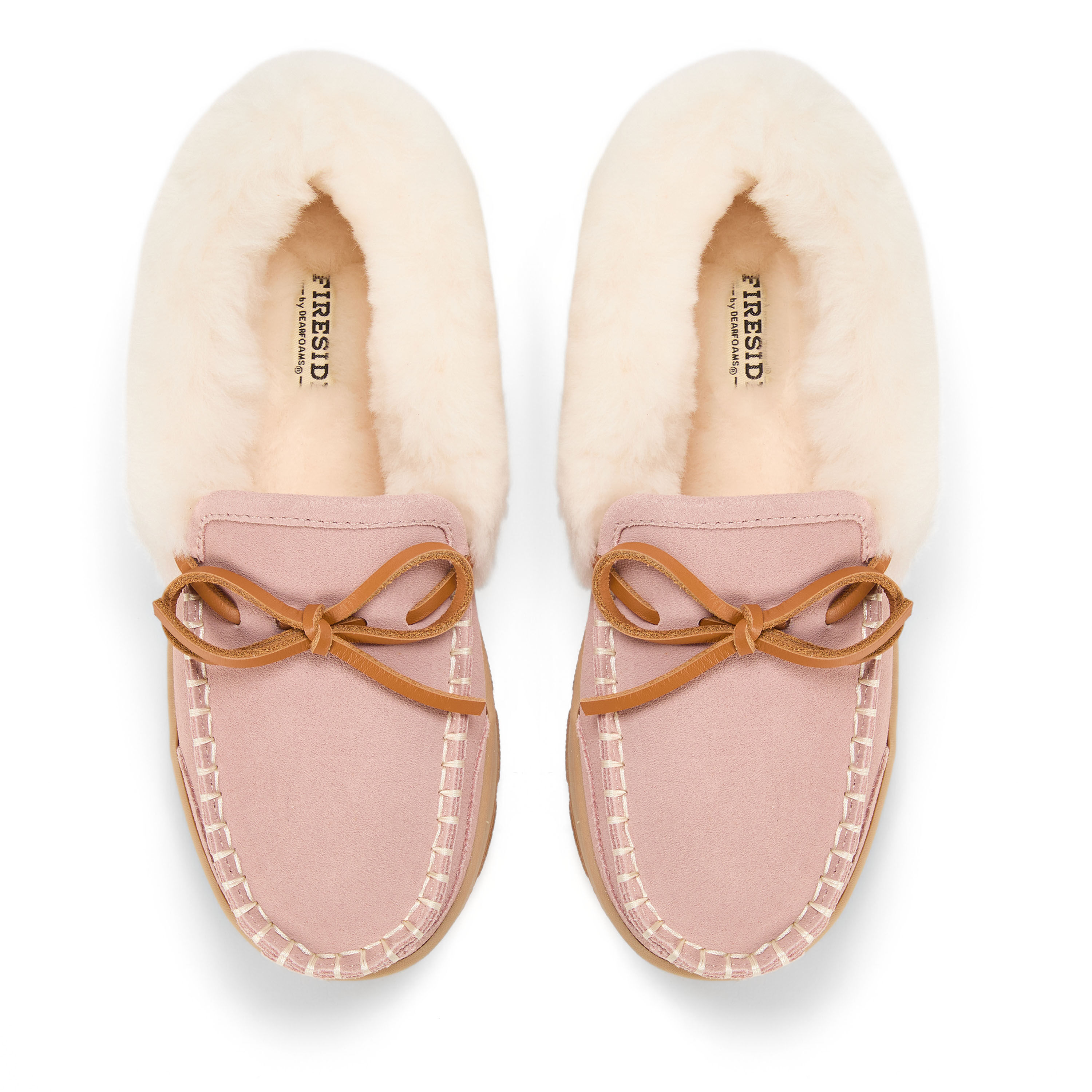 Women's Fireside Gladstone Moccasin Genuine Shearling with Stitching