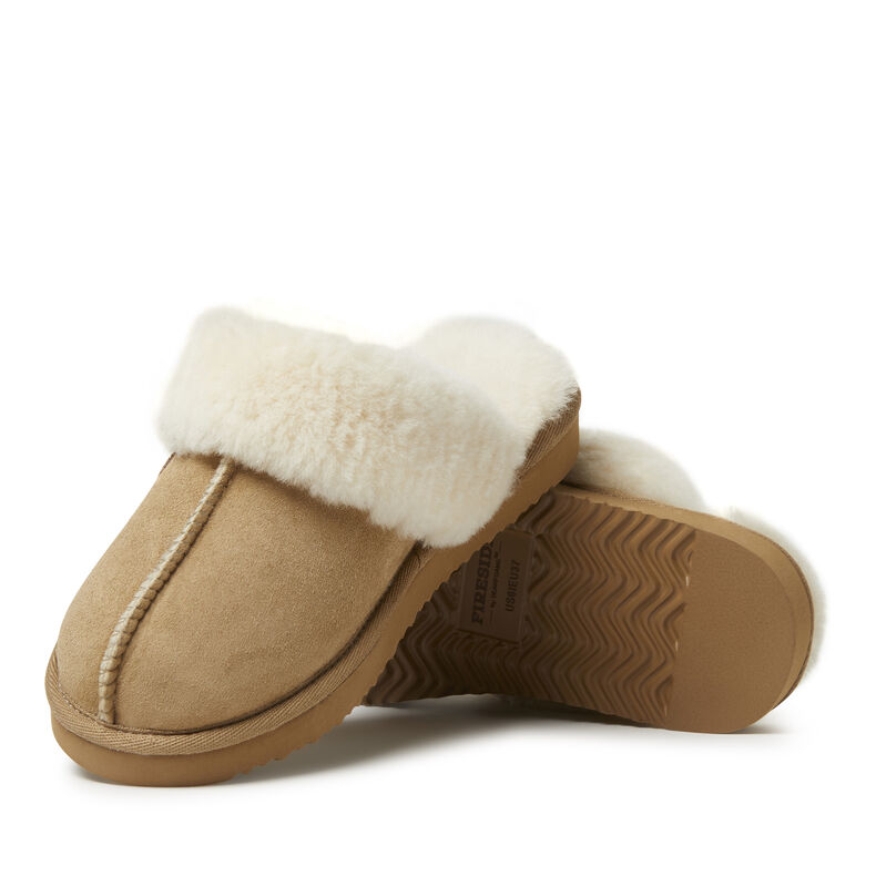 Women's Fireside by Dearfoams Sydney Water Resistant Genuine Shearling Scuff Slipper
