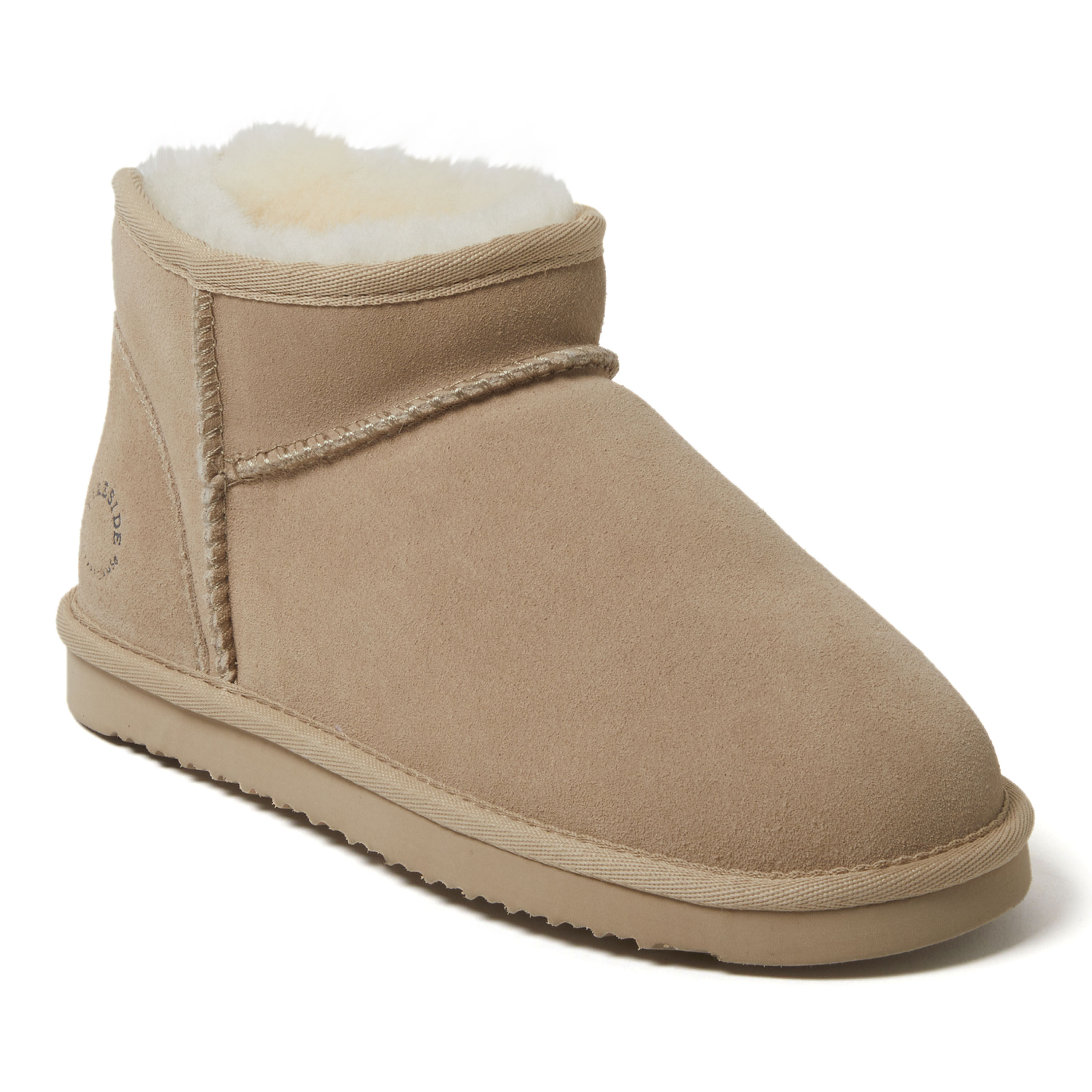 dearfoams Women's Fireside by Dearfoams Riverland Genuine Shearling Micro Bootie