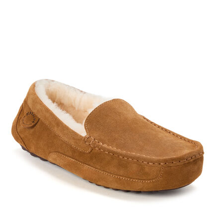 Men's Fireside by Dearfoams Melbourne Genuine Shearling Moccasin Slipper
