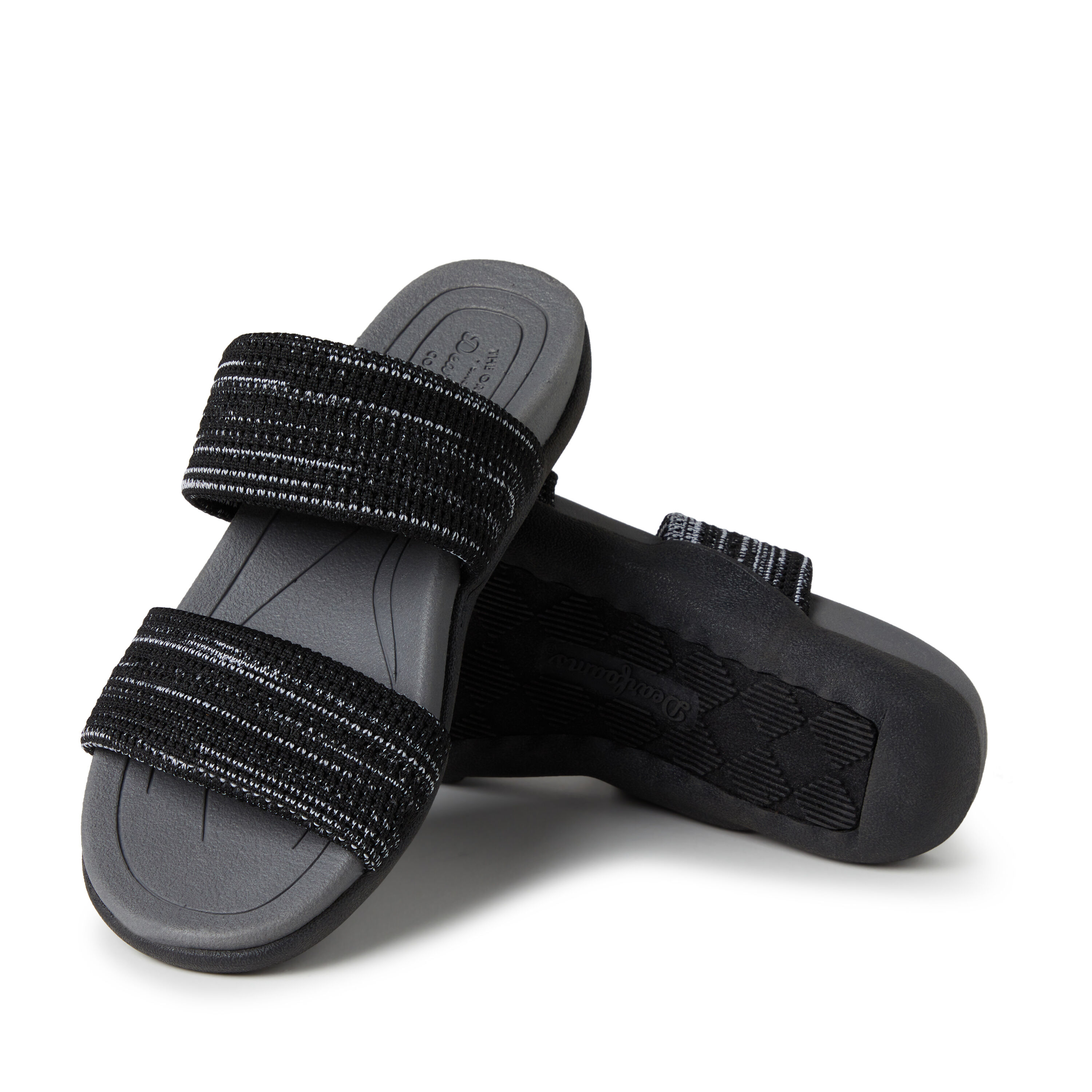 Dearfoam double discount strap slippers