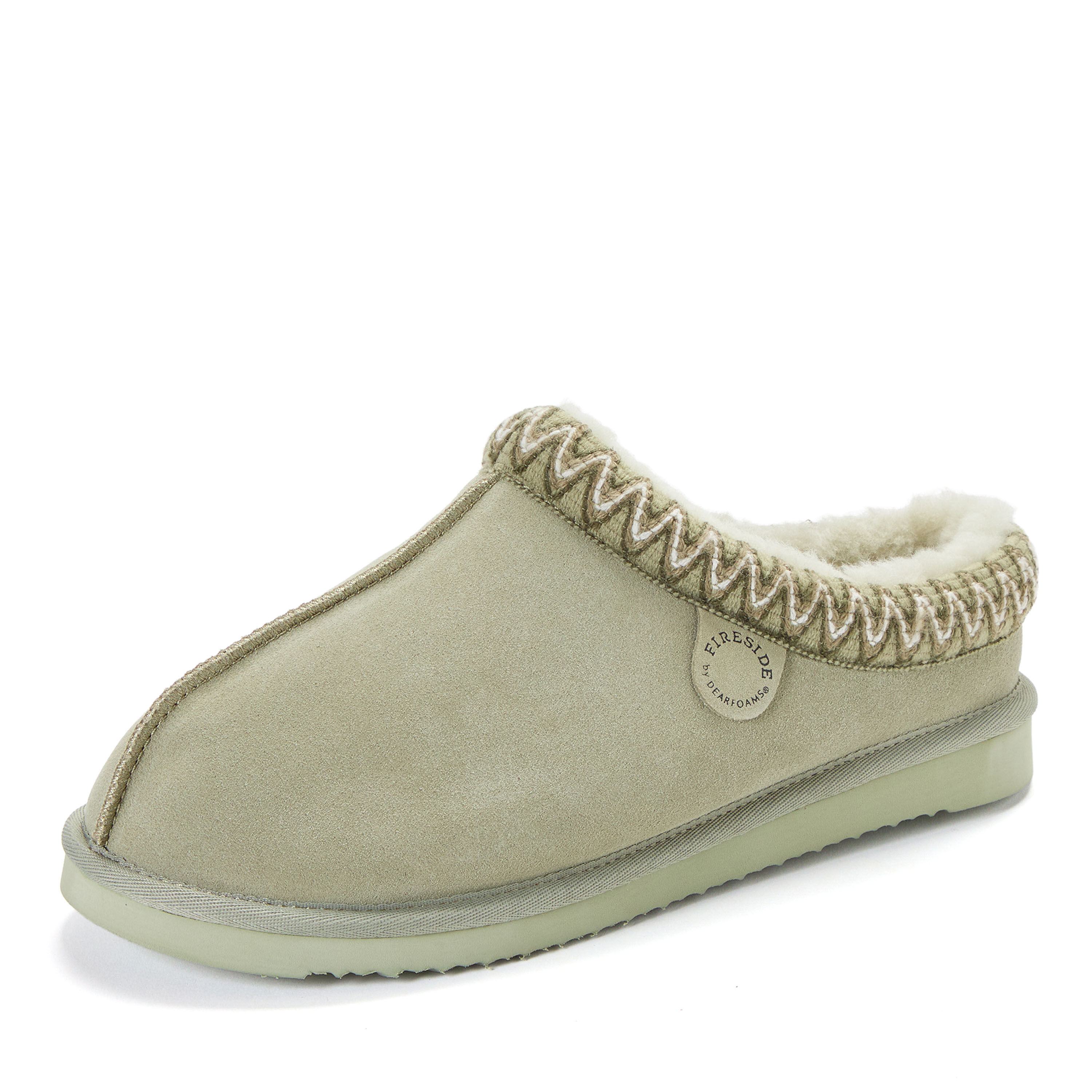 Men's Fireside by Dearfoams Grafton Genuine Shearling Clog With Taping