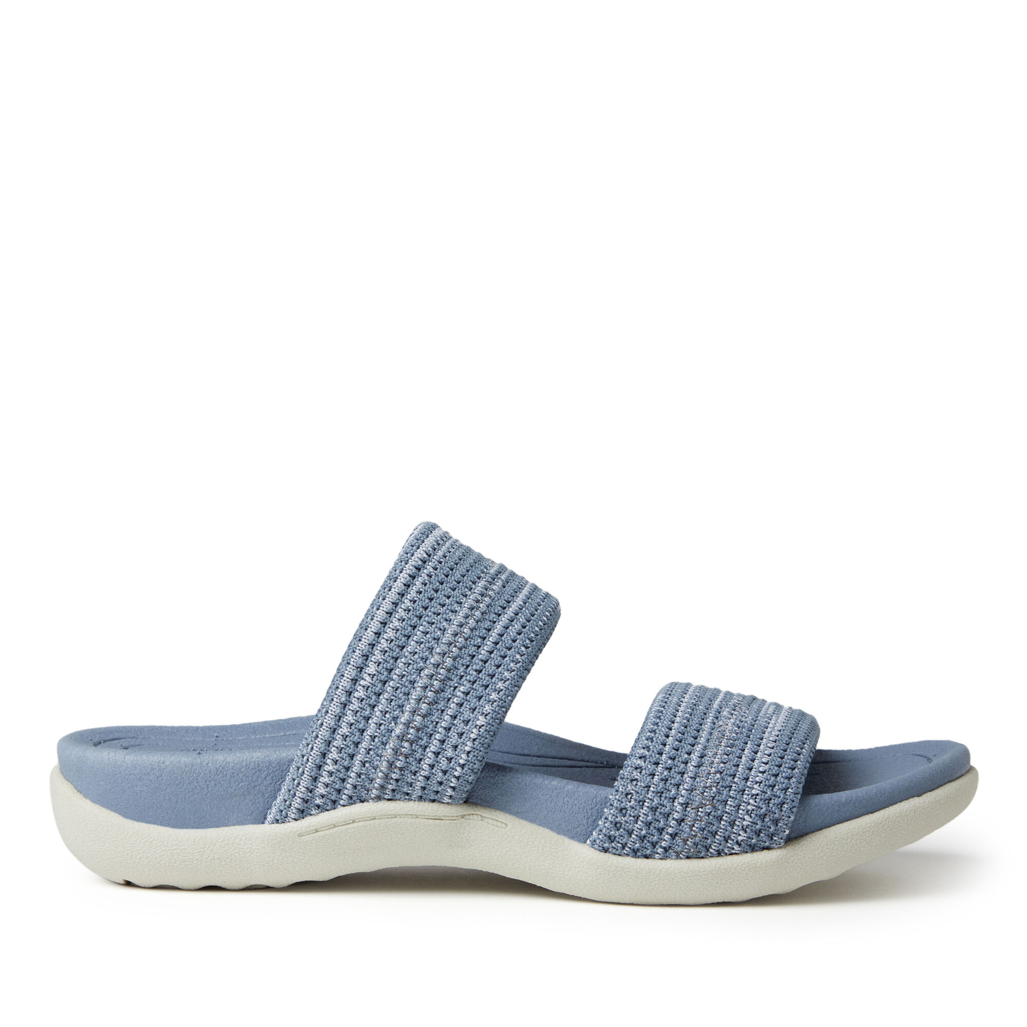 Dearfoams women's double strap slide slippers clearance