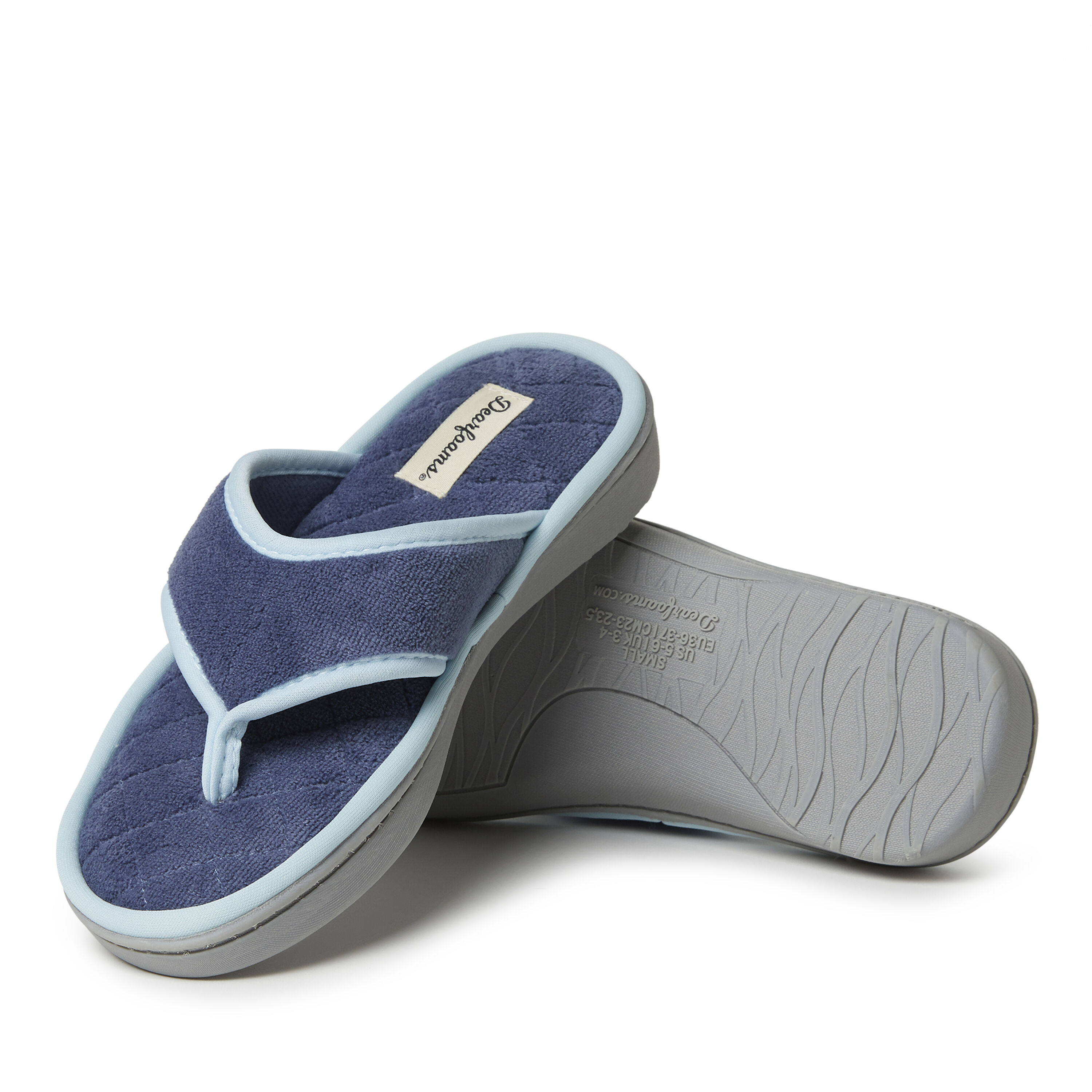 Women's Melanie Terry Thong  with Quilted Footbed Slipper